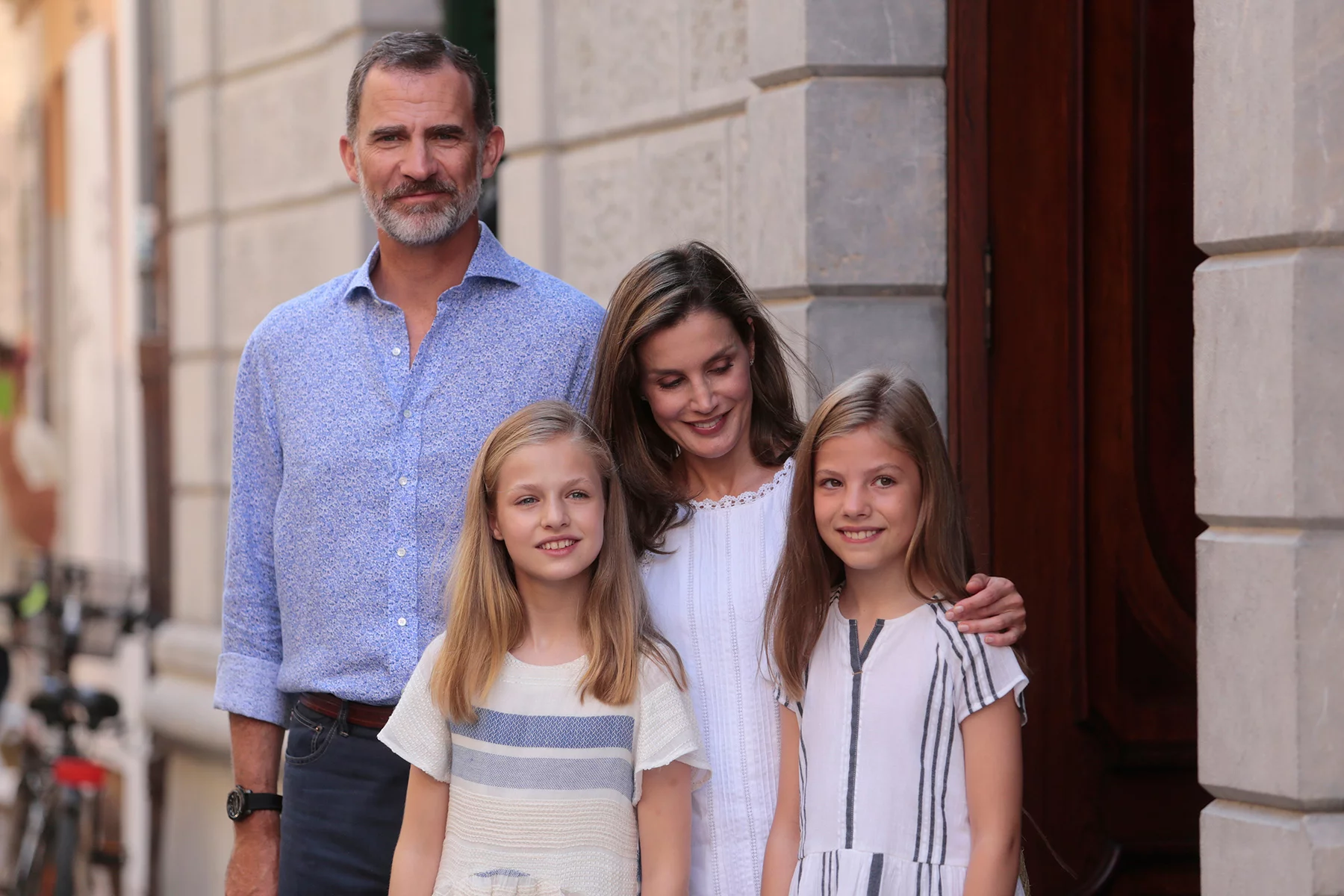 Spanish royal family posing for a photograph