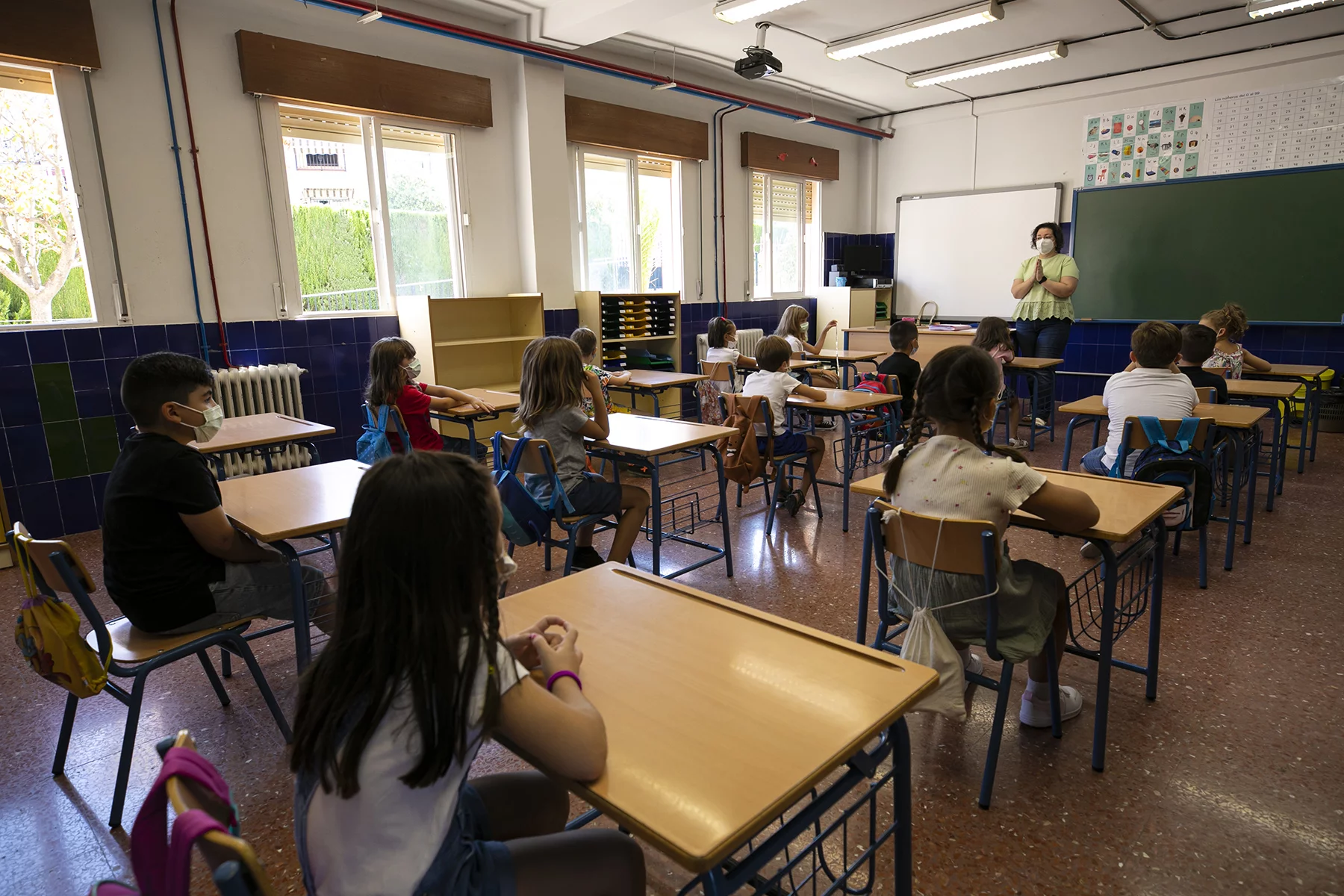 Students in a classroom in Granada, Spain