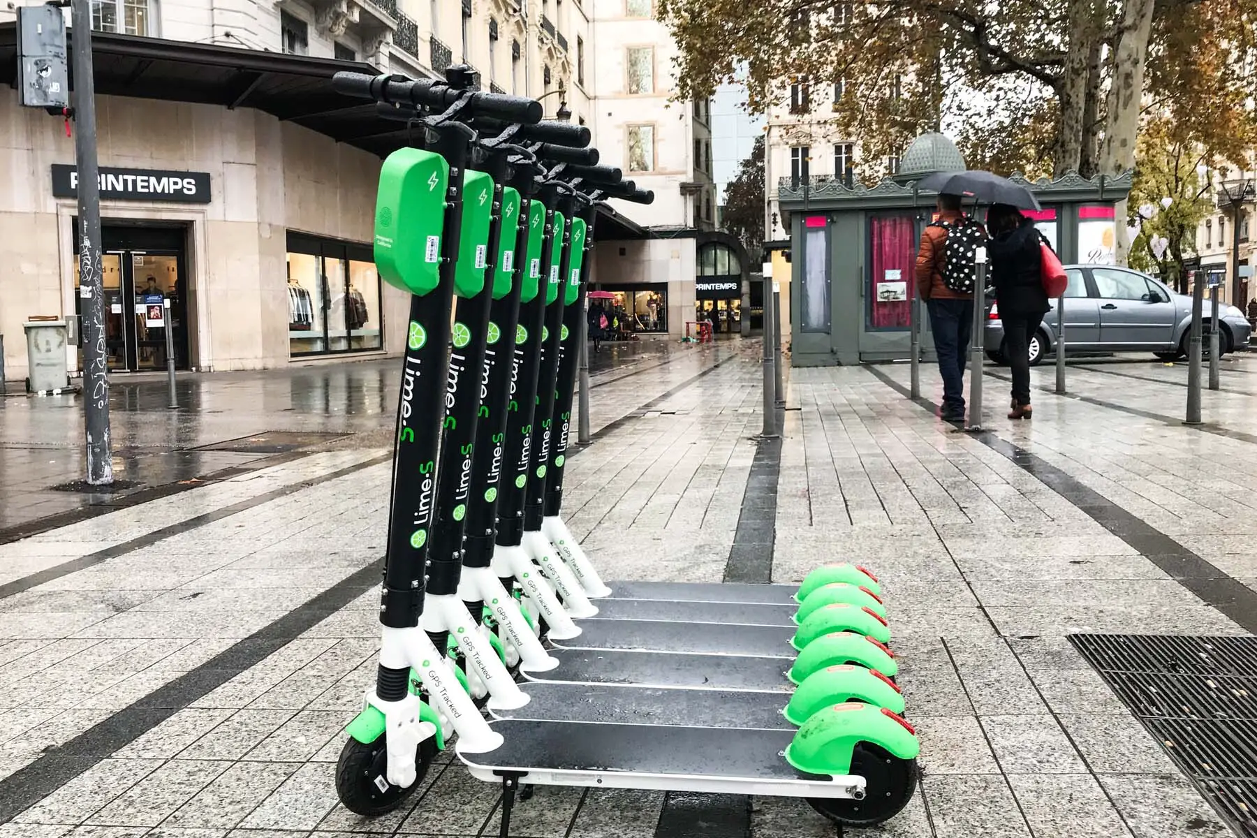 Lime scooters in Lyon
