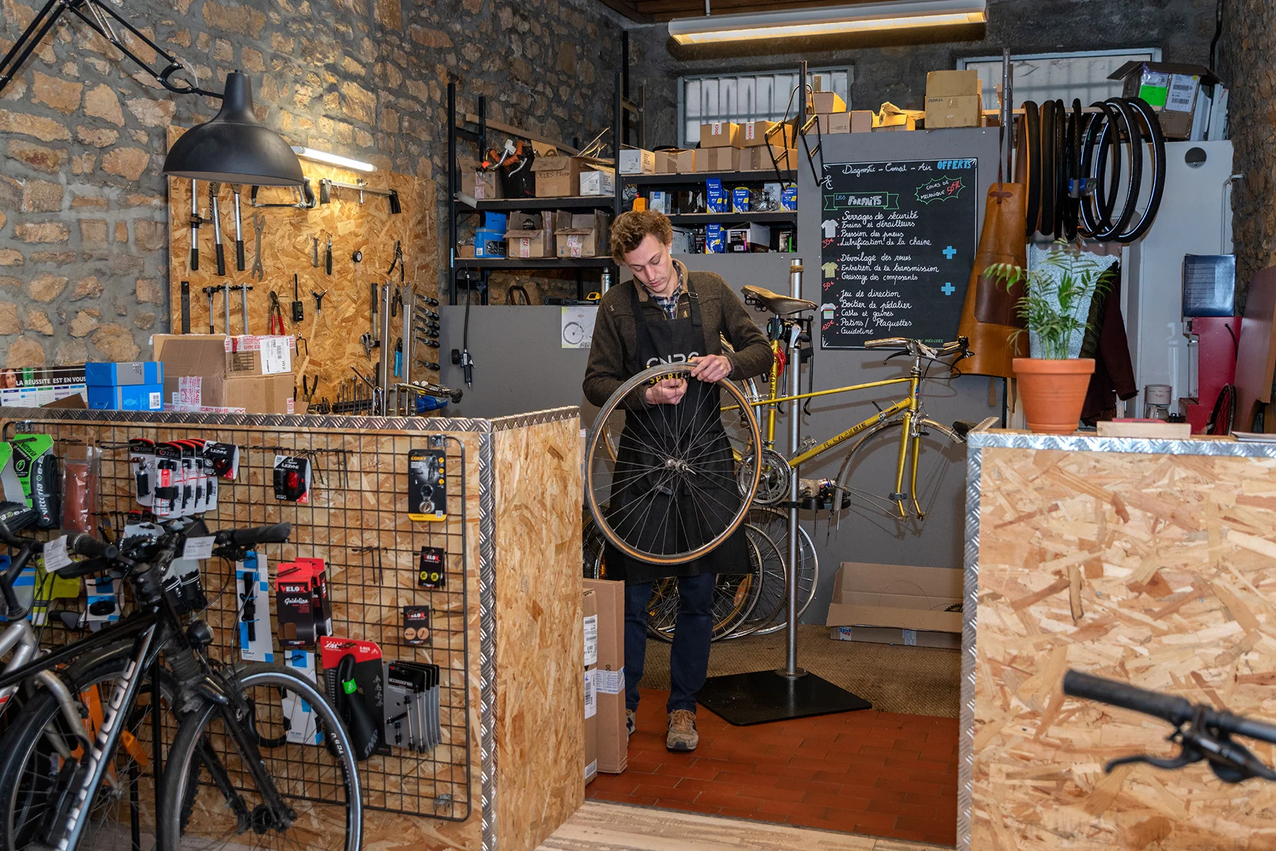 A bike shop owner in Lyon, France