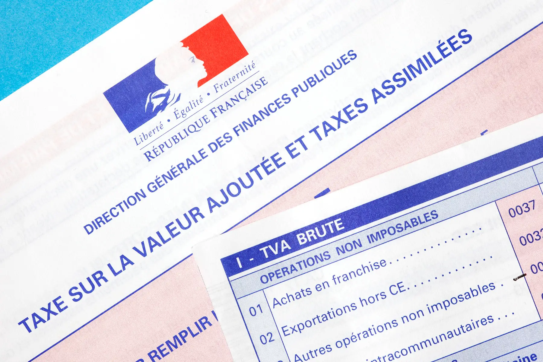 French TVA tax form