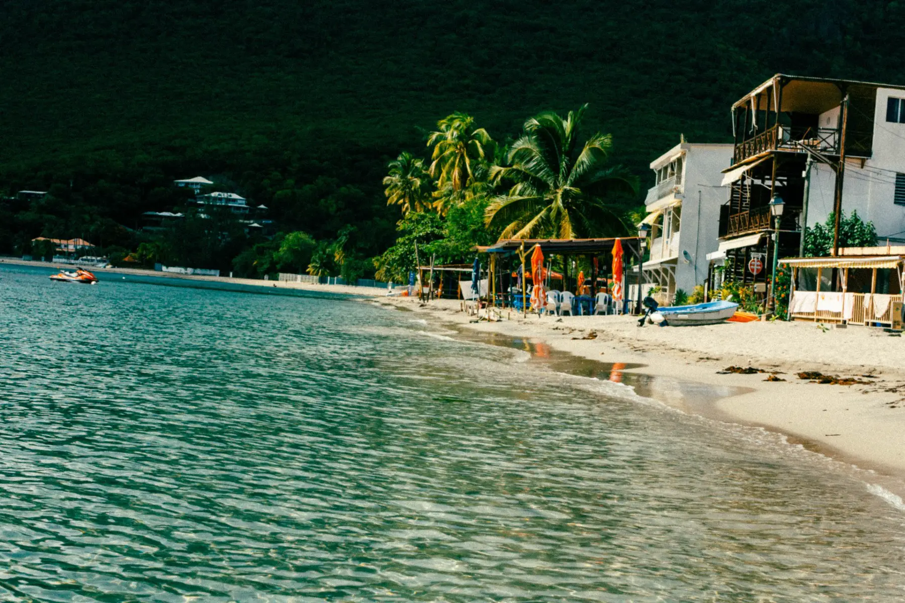 Beach front of Les Anses-d'Arlet on the island of Martinique, a french overseas territory.