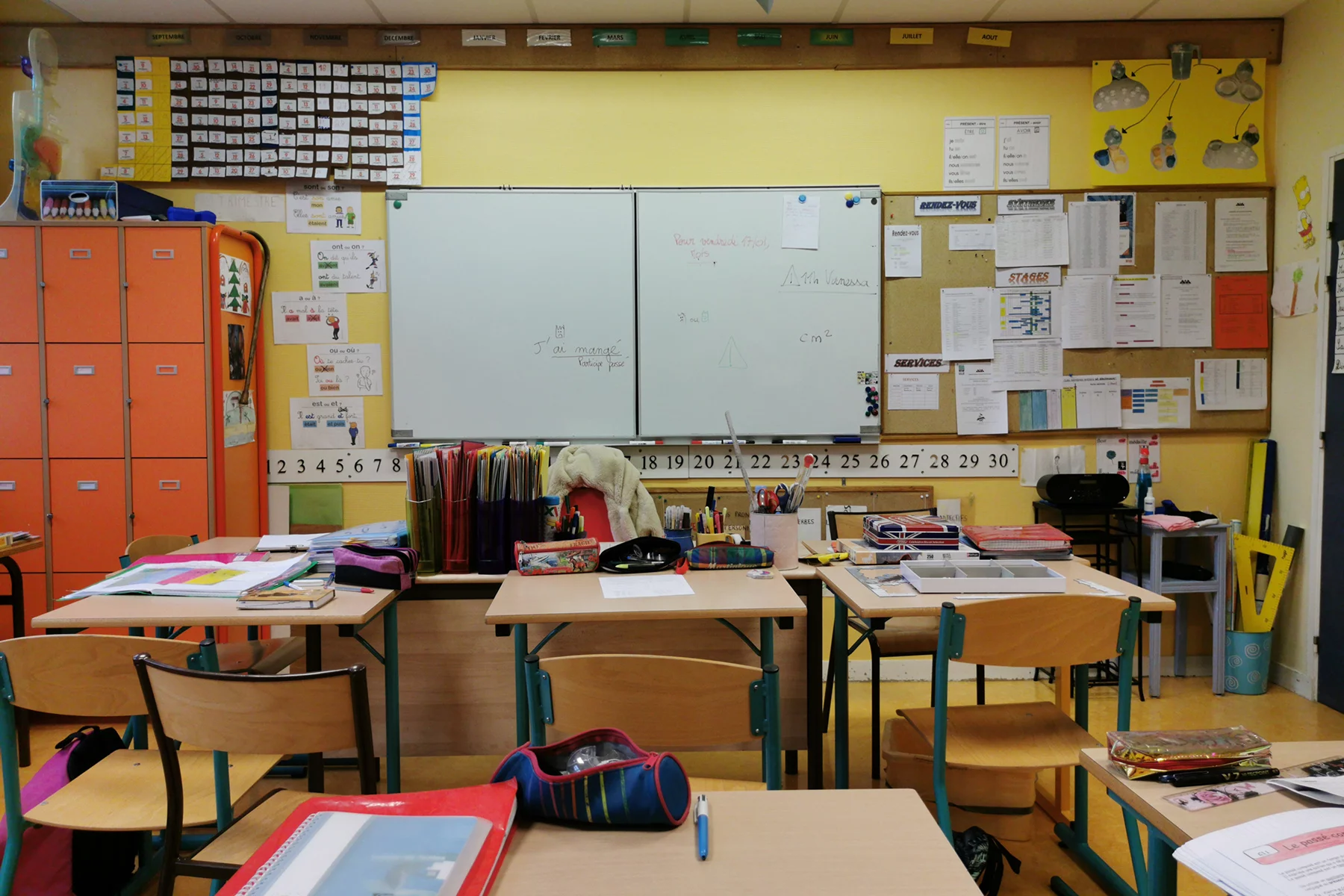 A school classroom in Caen, France