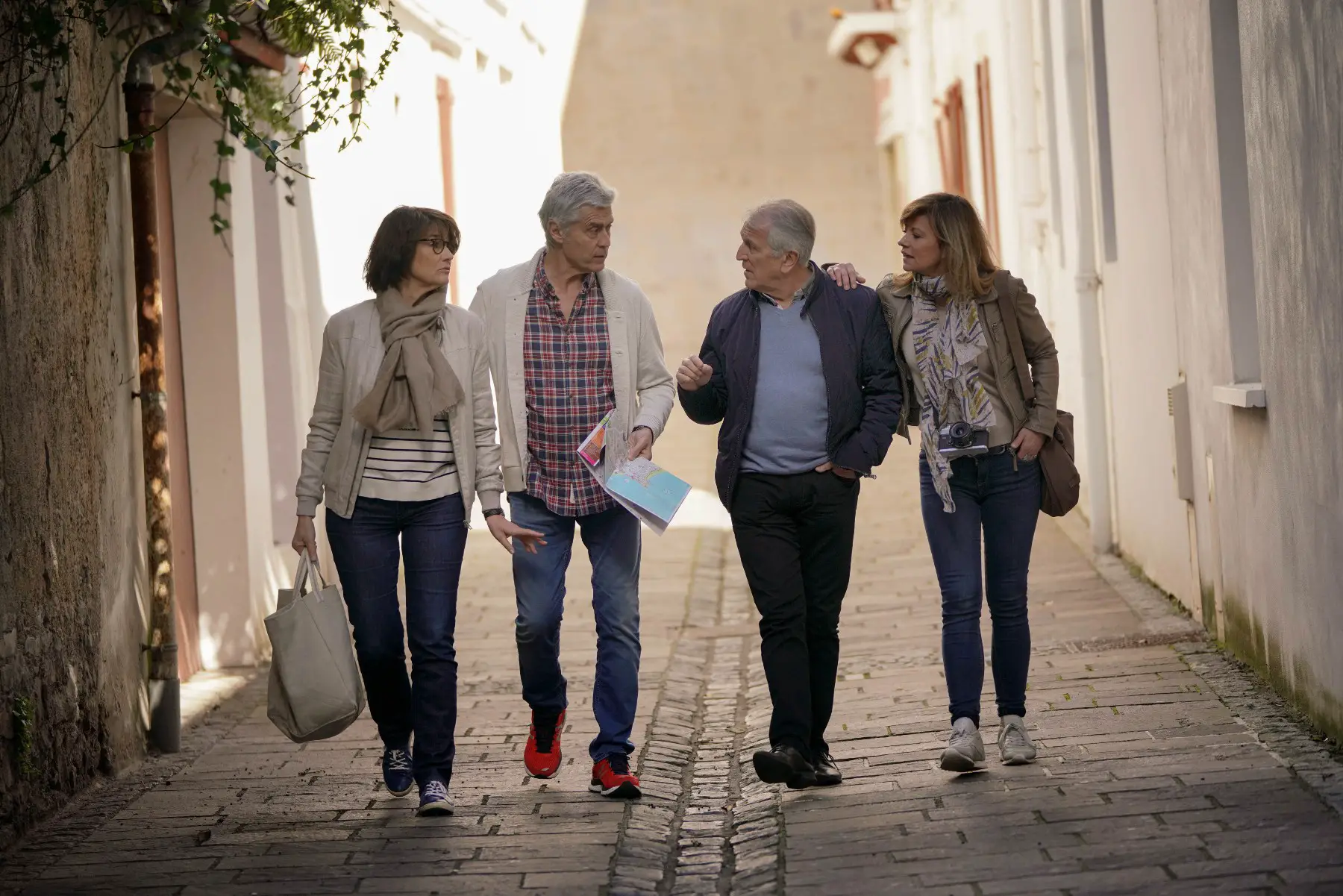 Seniors walking in France