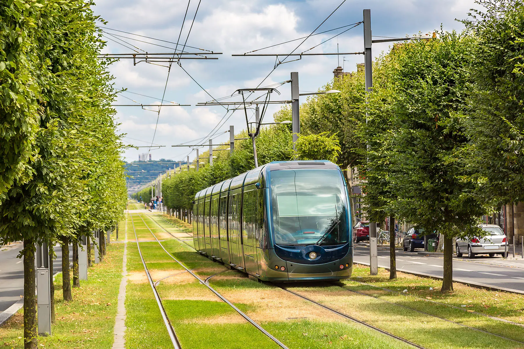 A tram in Bordeaux, France