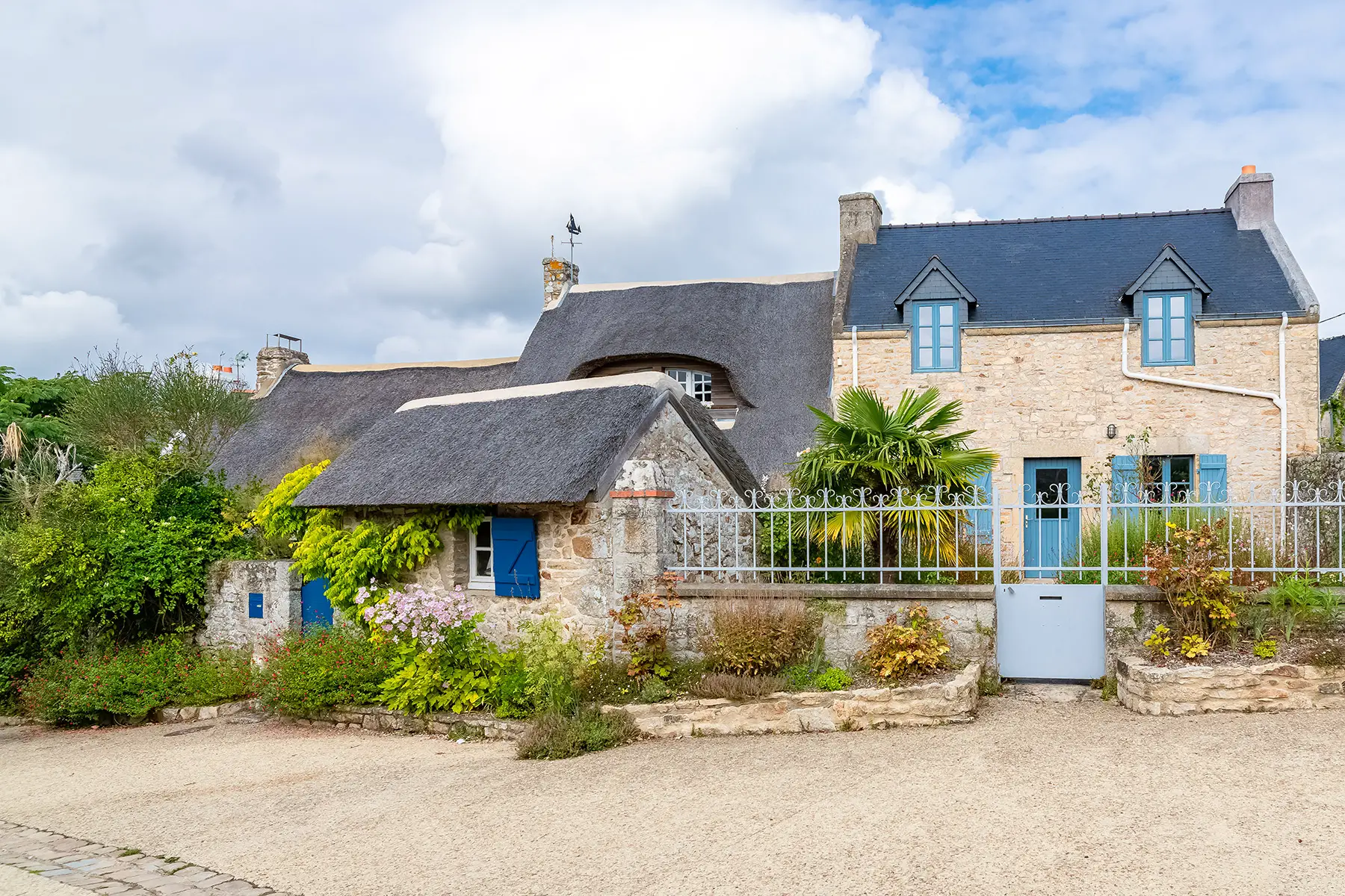 A stone house in a village in Brittany