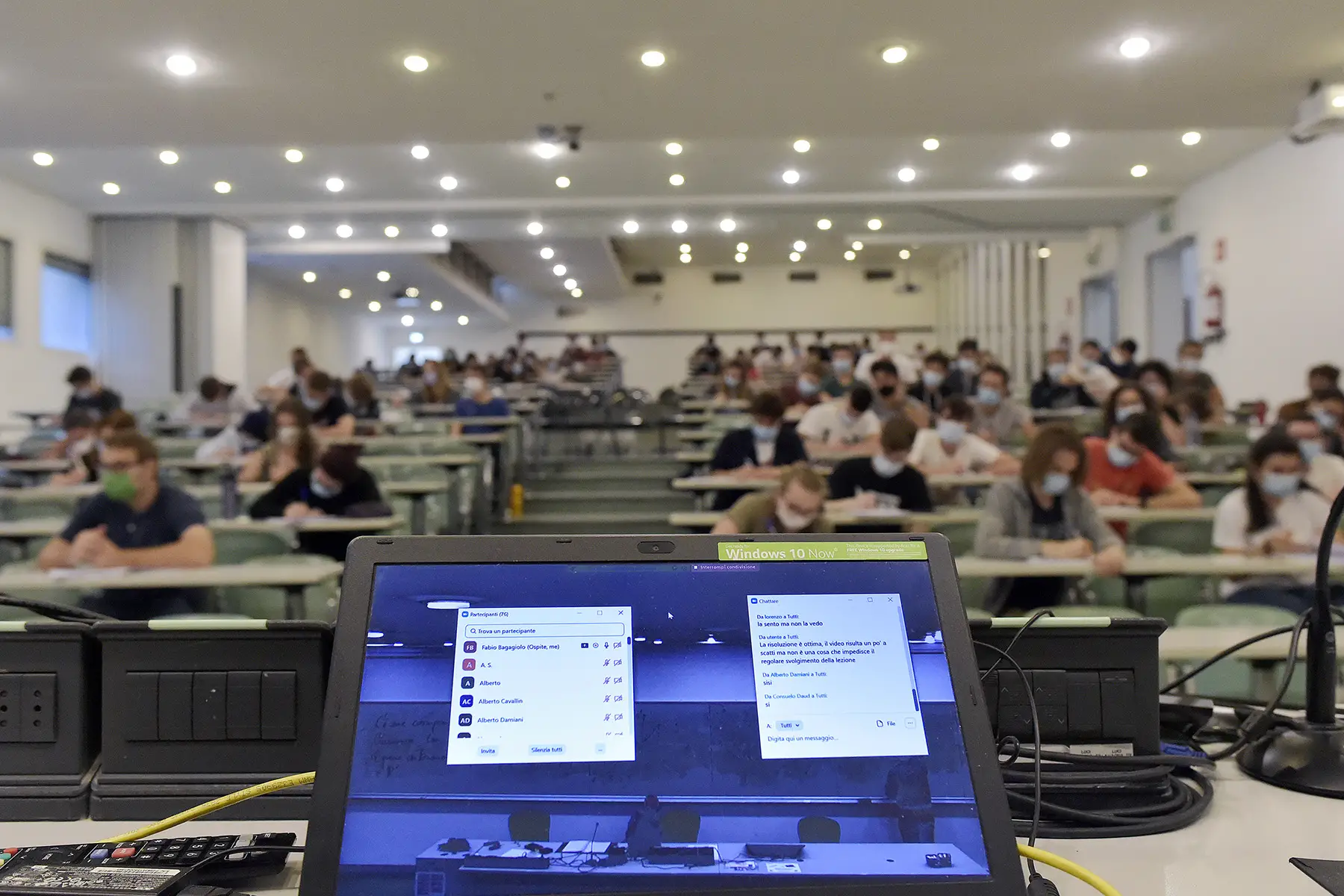 A hybrid lecture in Trento, Italy