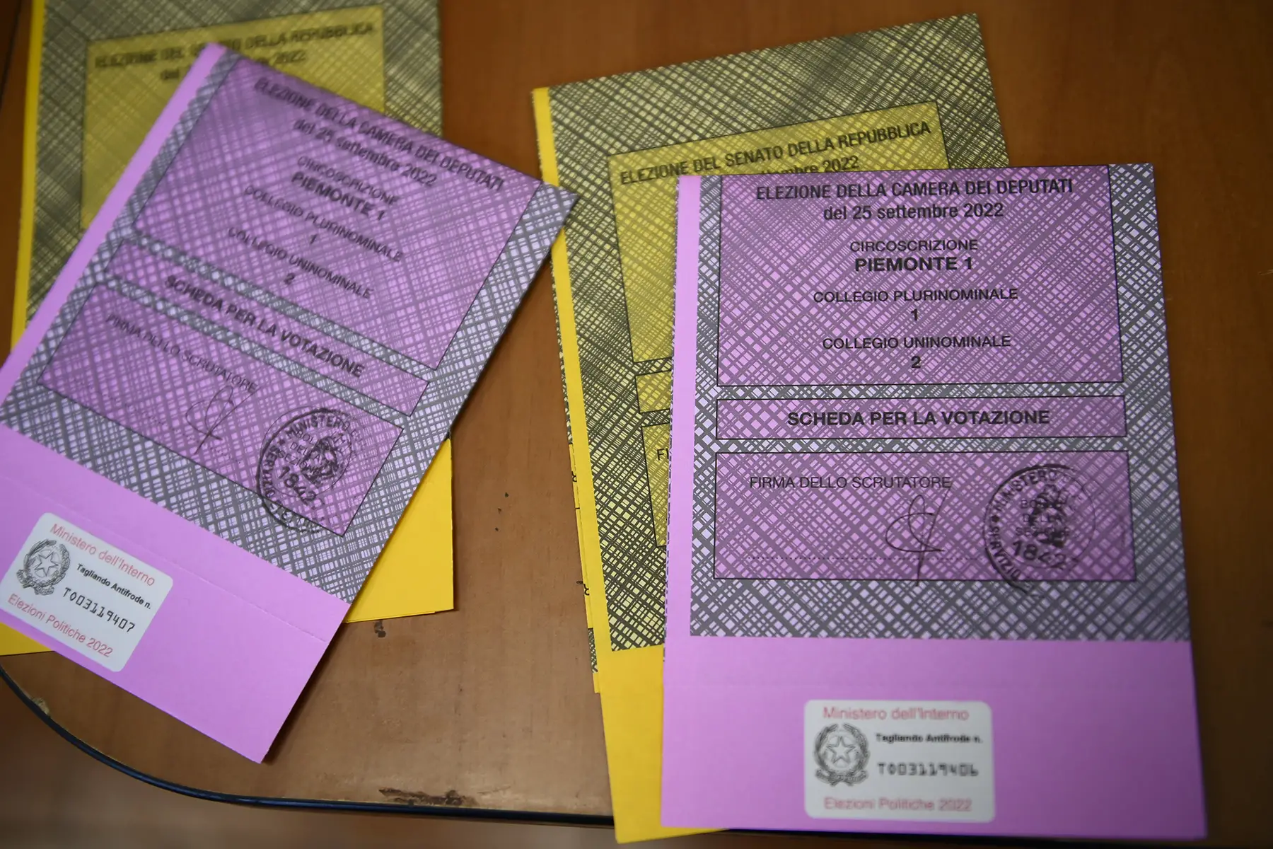 Italian general election ballots from September 2022