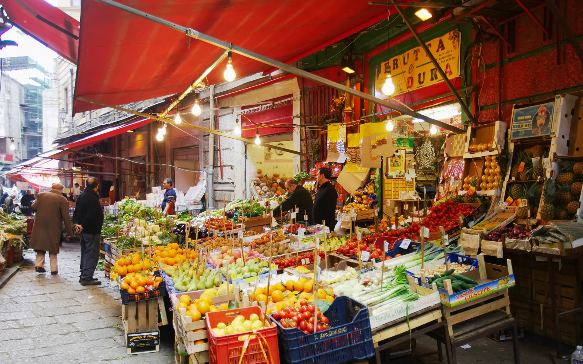 Fresh fruit and vegetables at a market