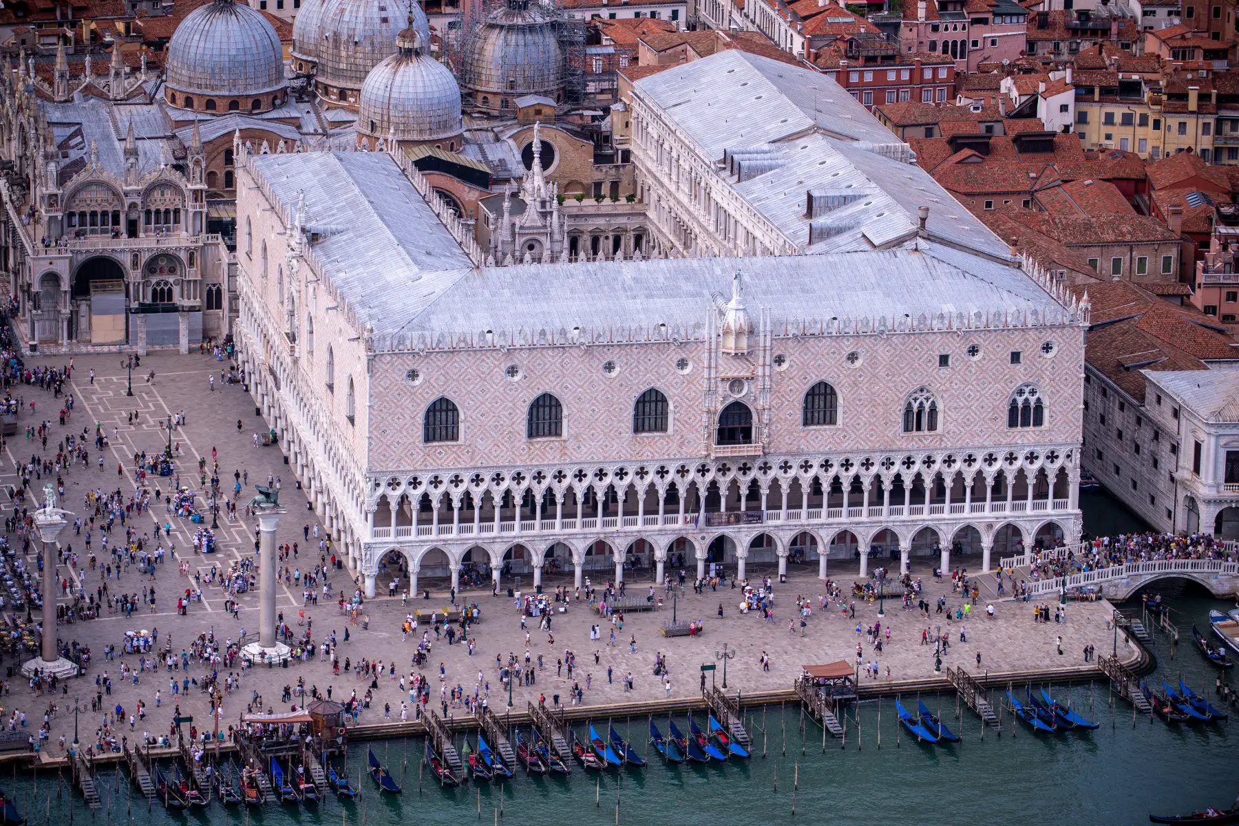 Arial view of Palazzo Ducale in Venice