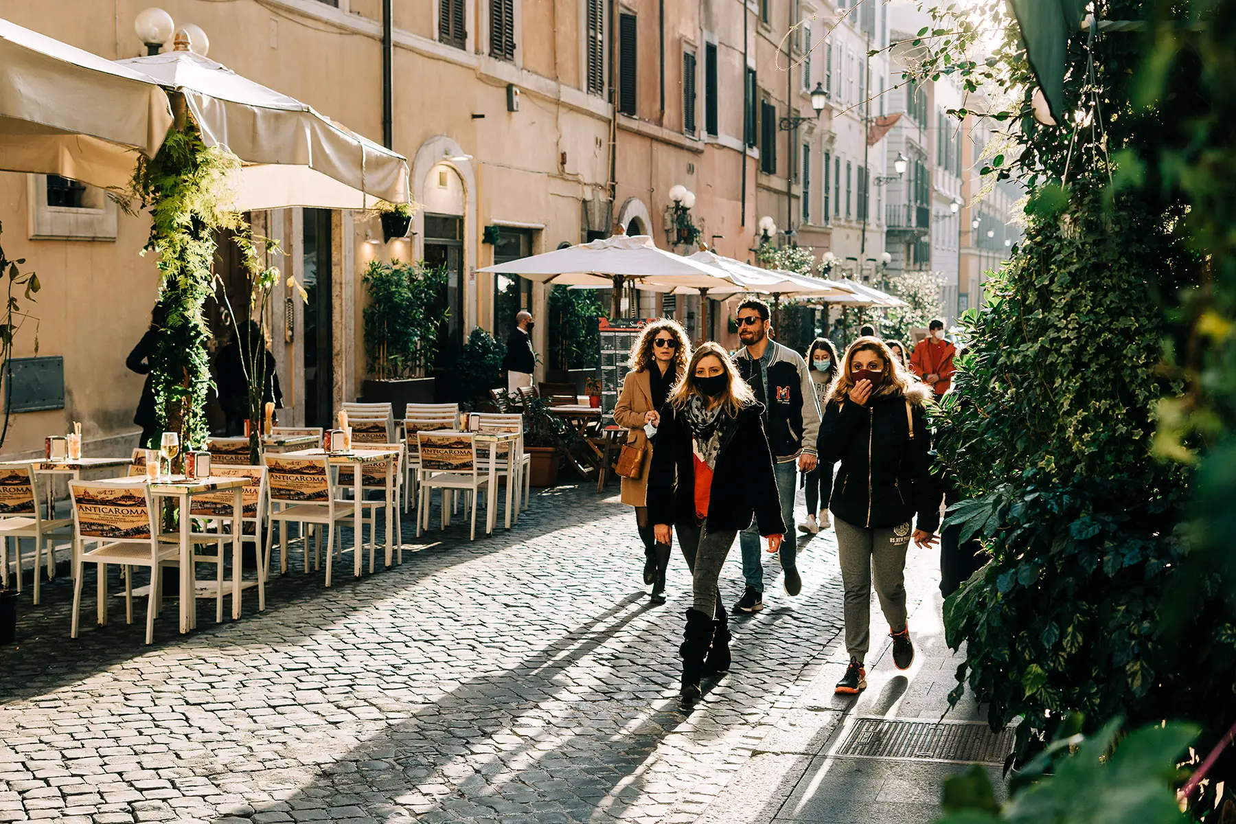 Women in a street of Rome, Italy
