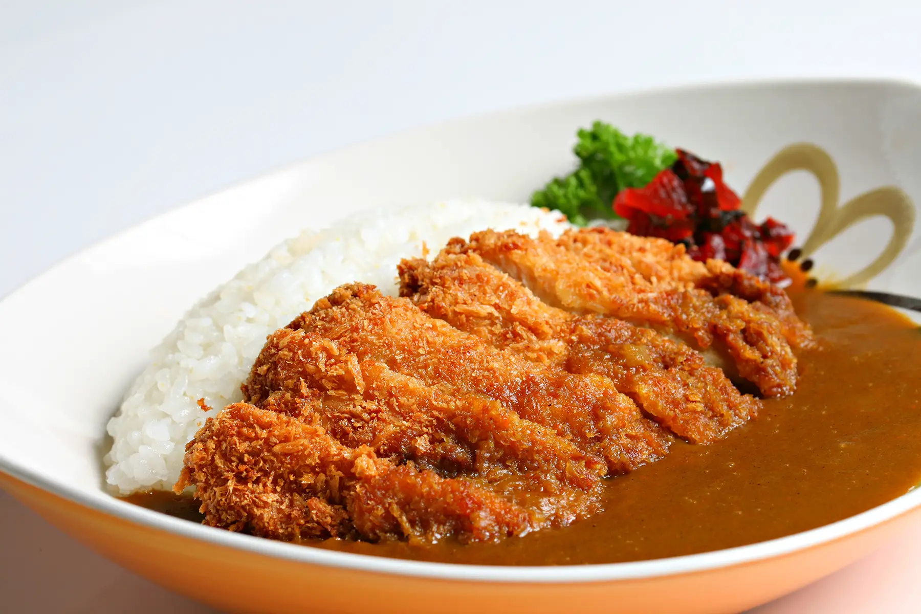 Katsu curry: breaded meat with curry sauce and rice