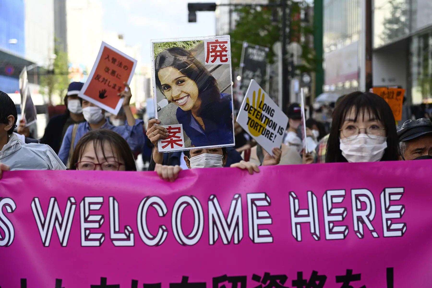 Citizens protest against the Amendment of Immigration Control Act in Japan on April 16, 2023 in Tokyo