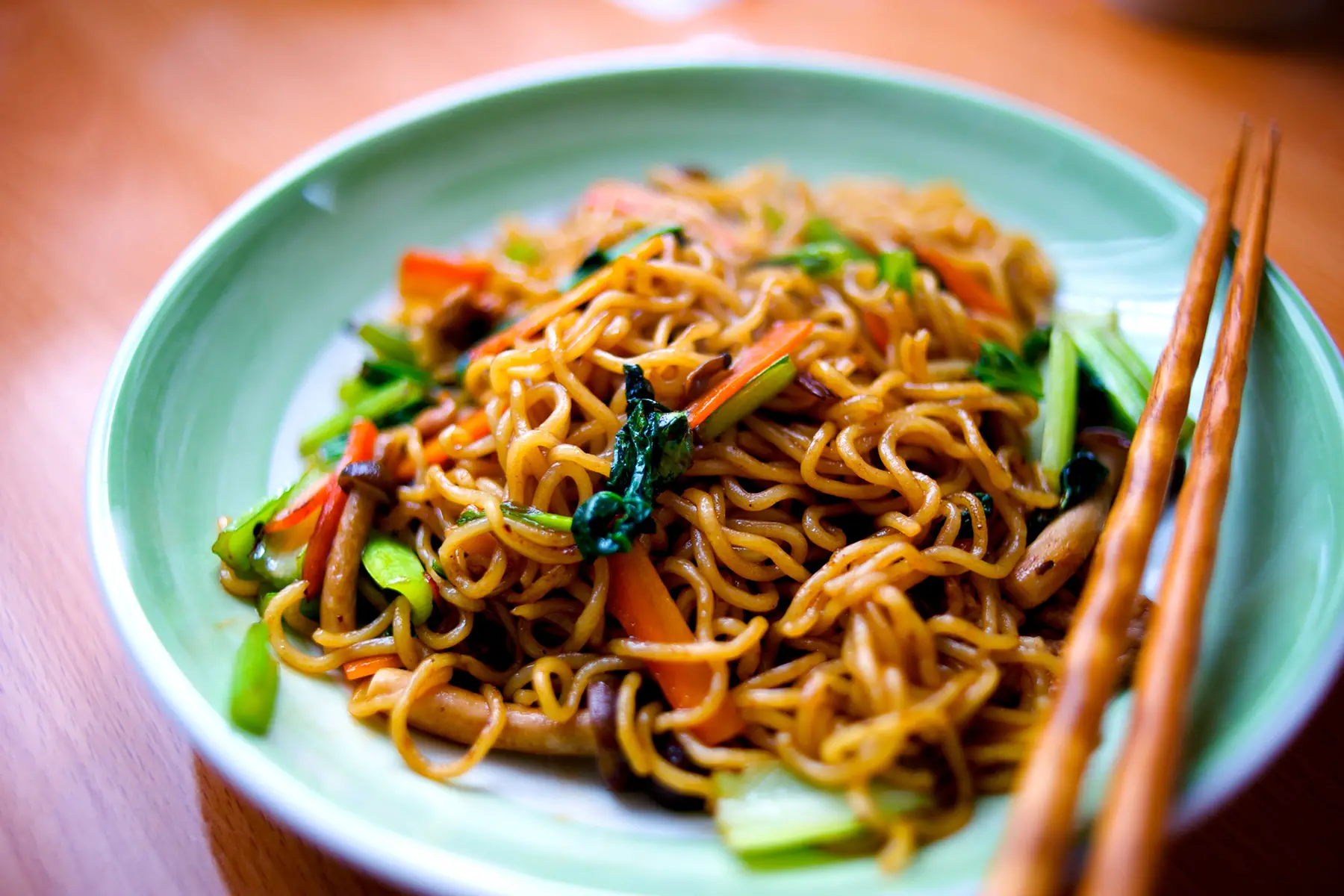 Yakisoba: noodles with sauce, meat, and vegetables