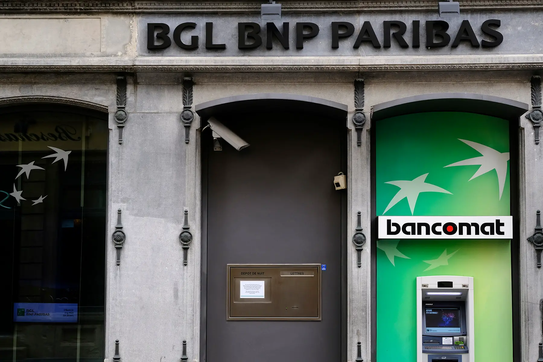ATM at a BNP Paribas branch in Luxembourg City