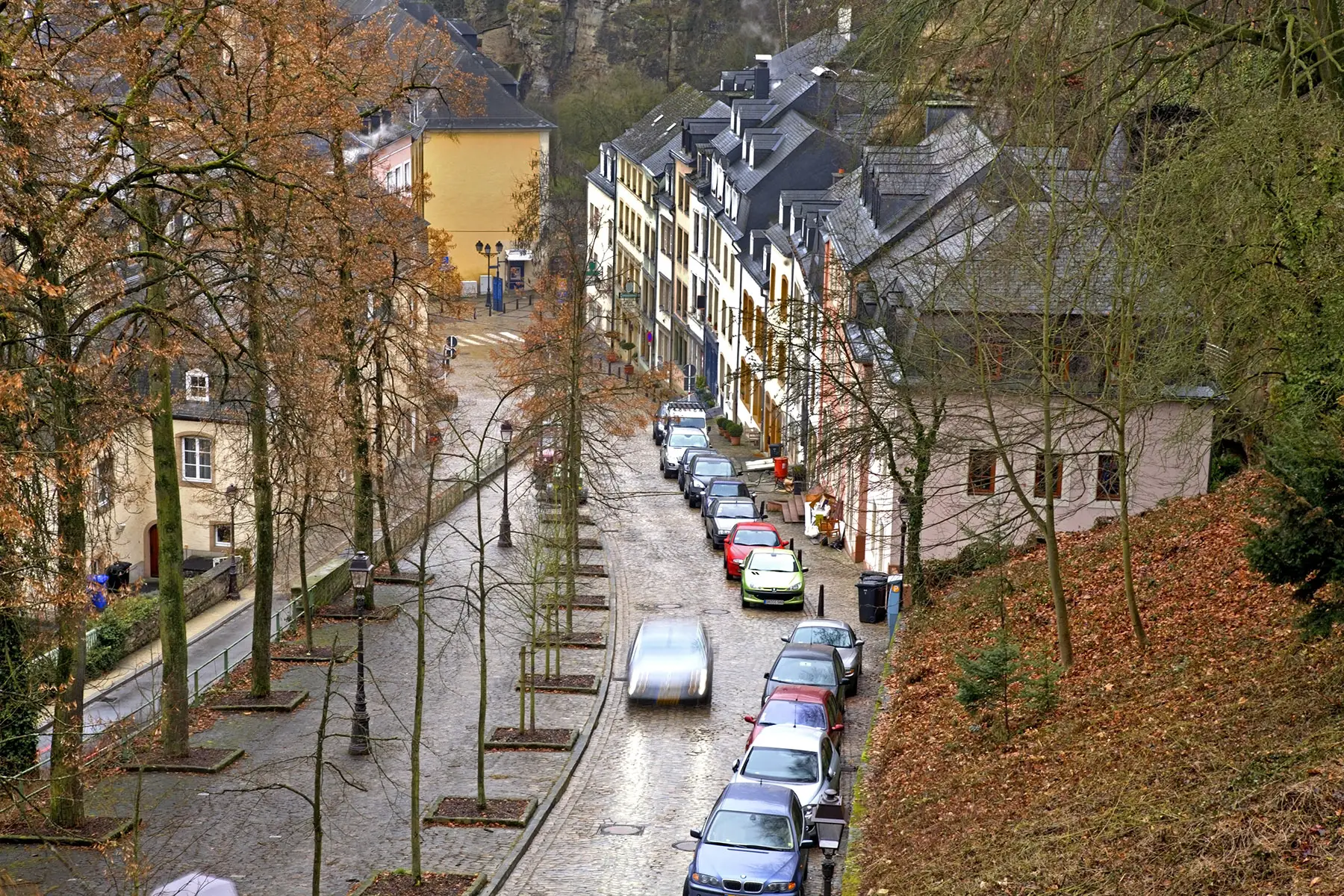 Cars on a street in Luxembourg City