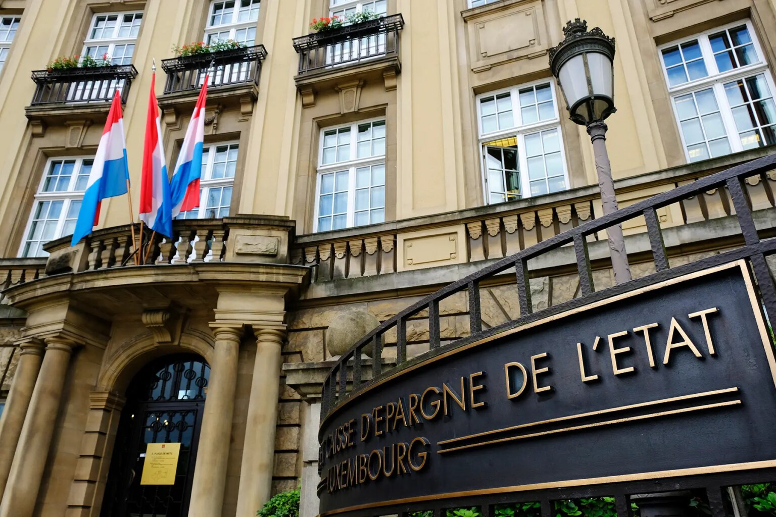 The front of a Luxembourg tax office building