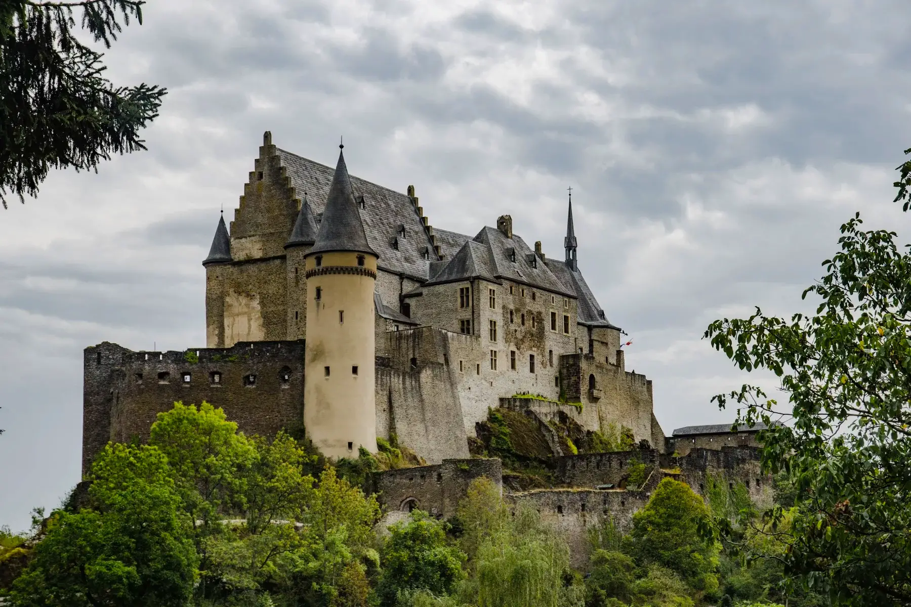 Vianden Castle on the hill, a popular wedding location in Luxembourg