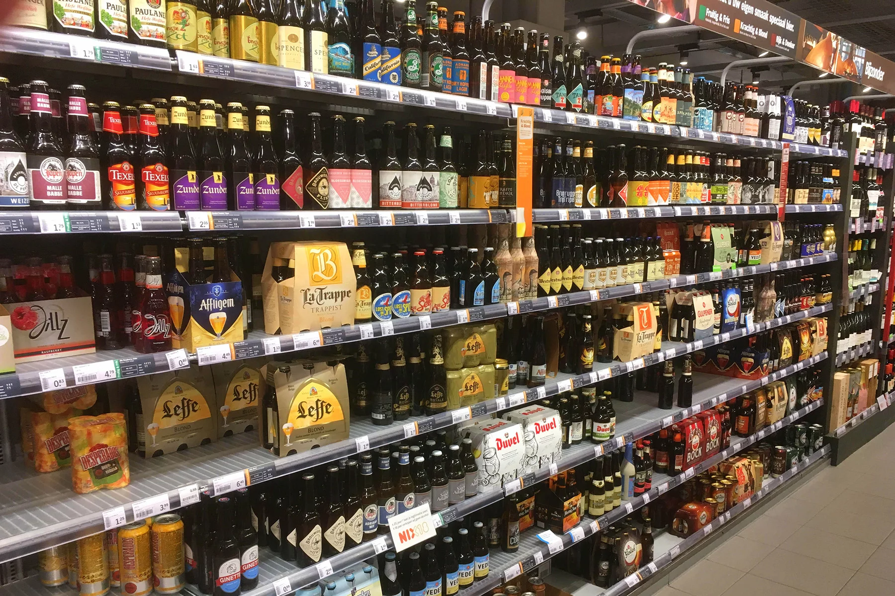 Beer at a Dutch supermarket