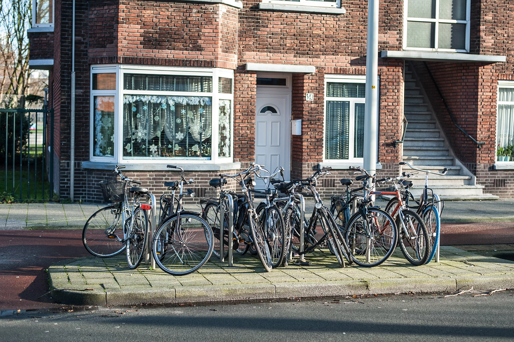 Bicycle parking on an Amsterdam street