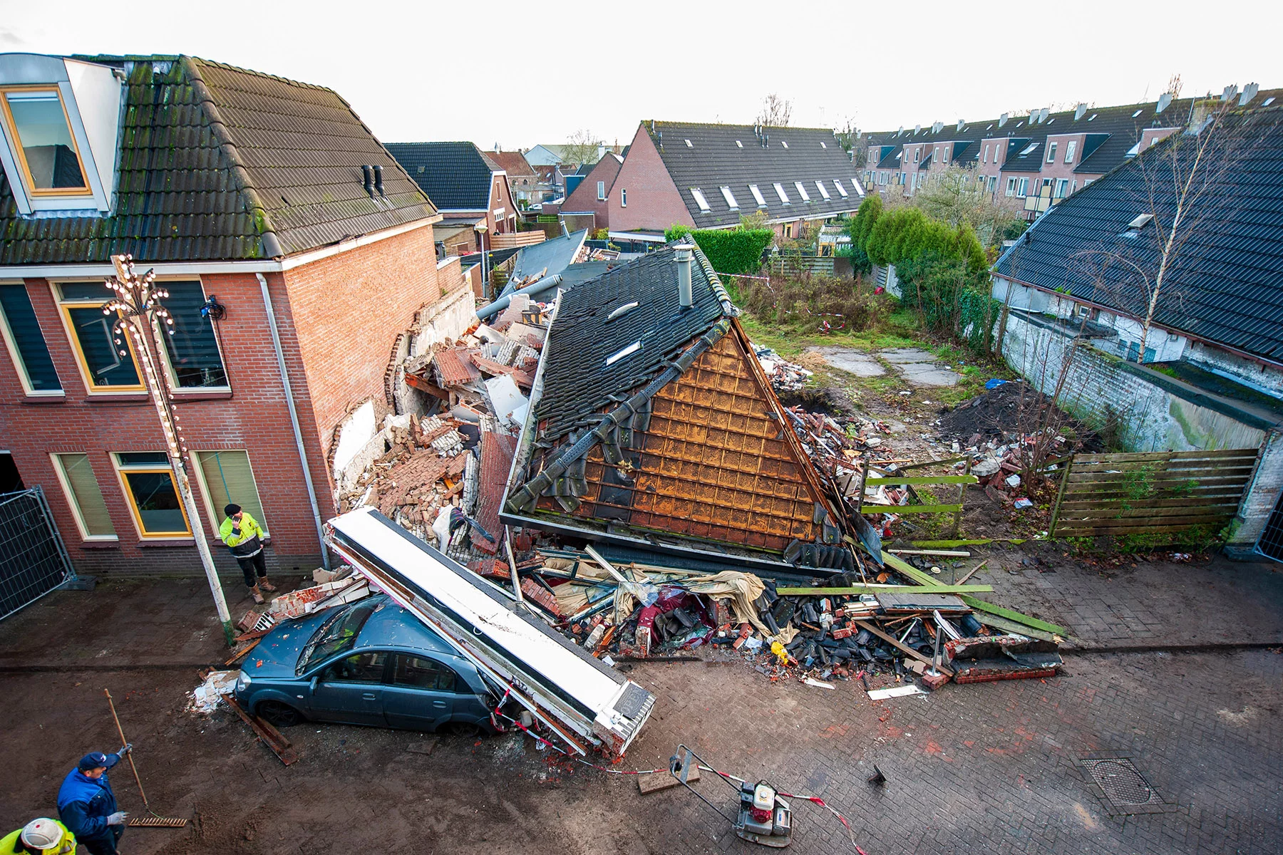 Collapsed home in Coevorden, the Netherlands
