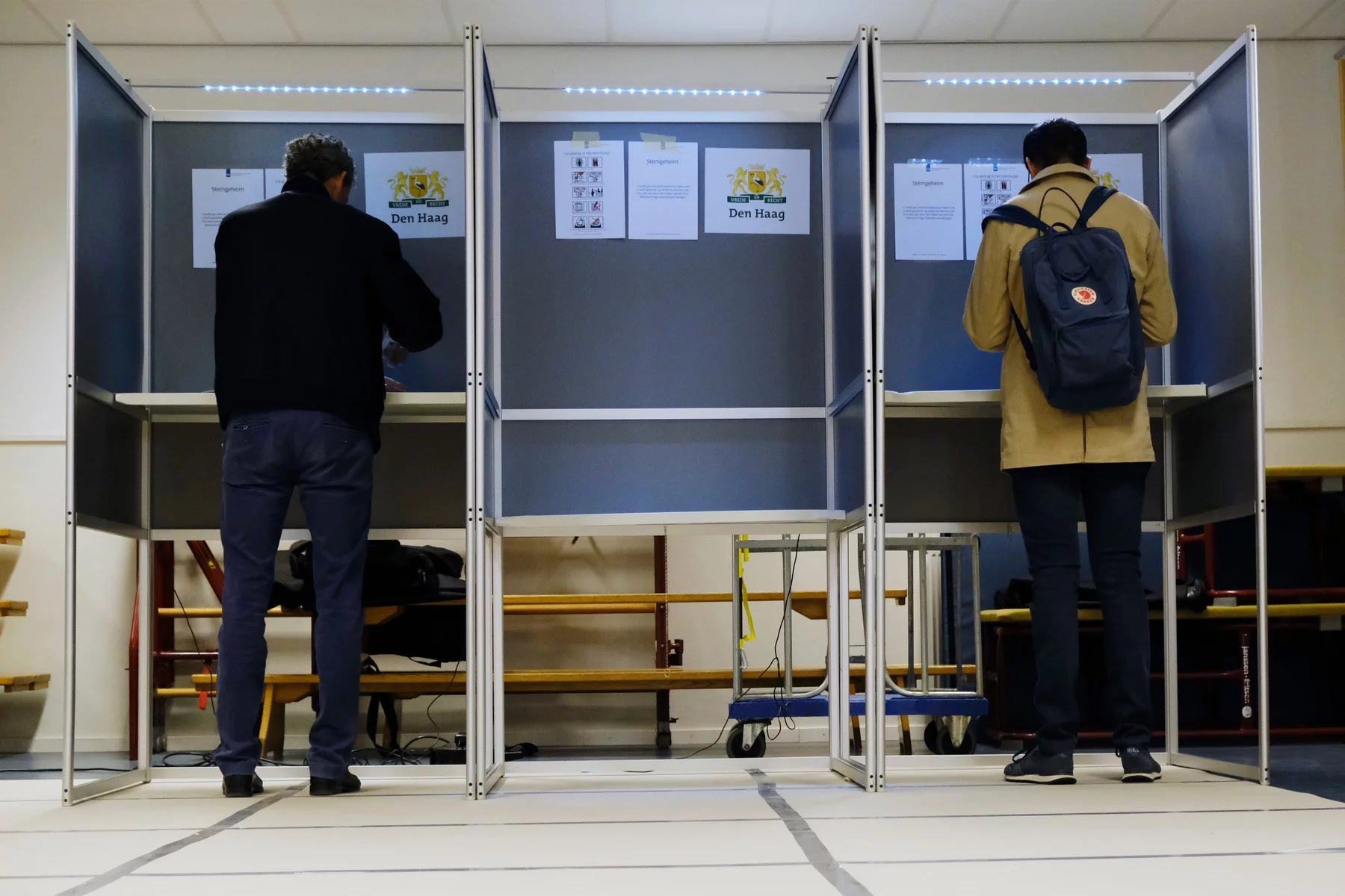 Dutch voters casting ballots in The Hague