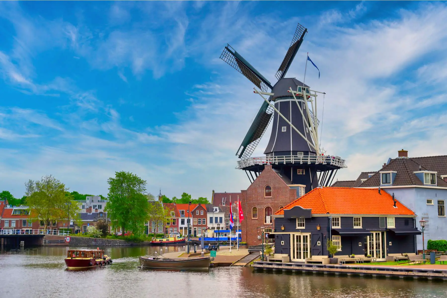Windmill and canal in Haarlem
