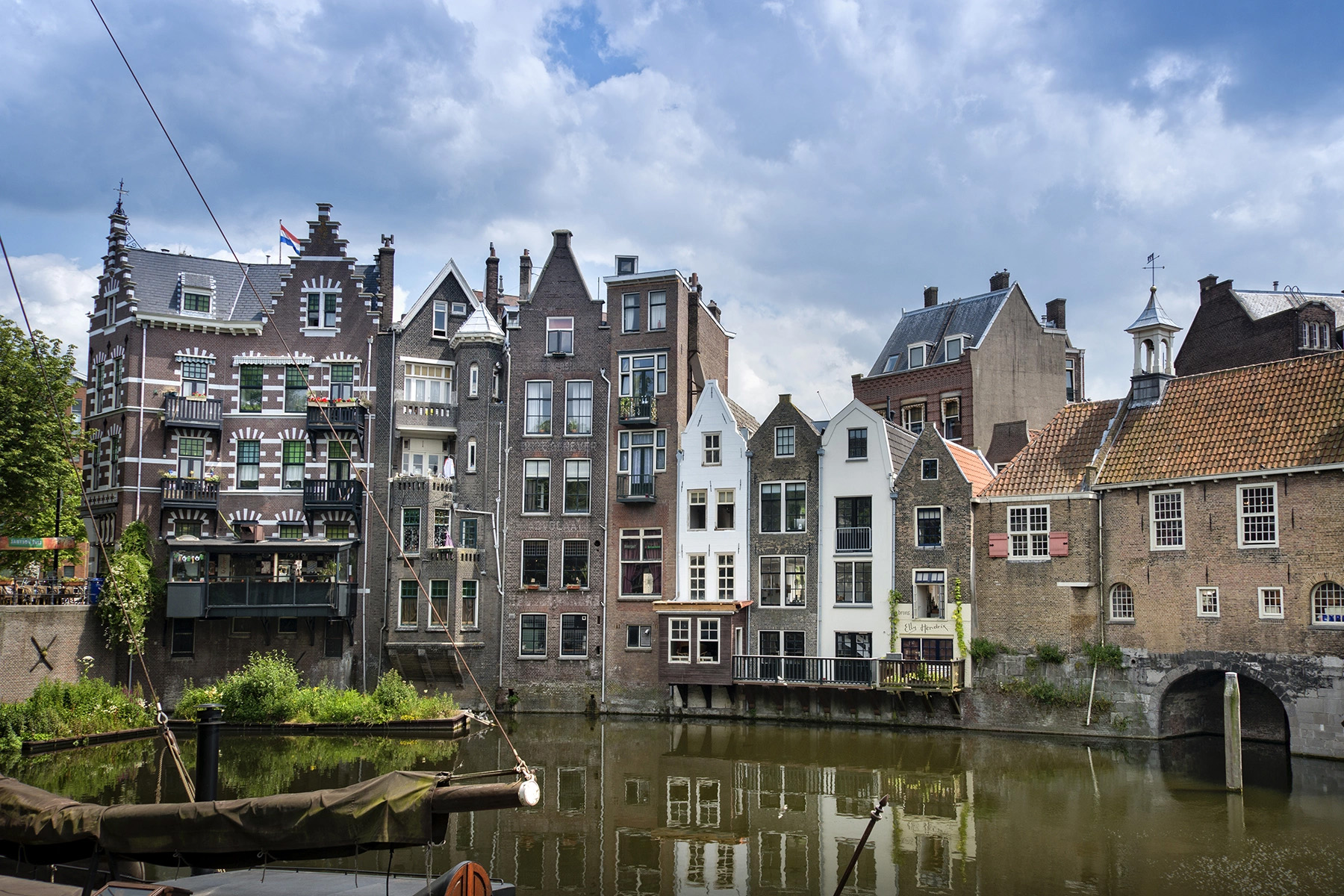 The historical houses of Delfshaven in Rotterdam