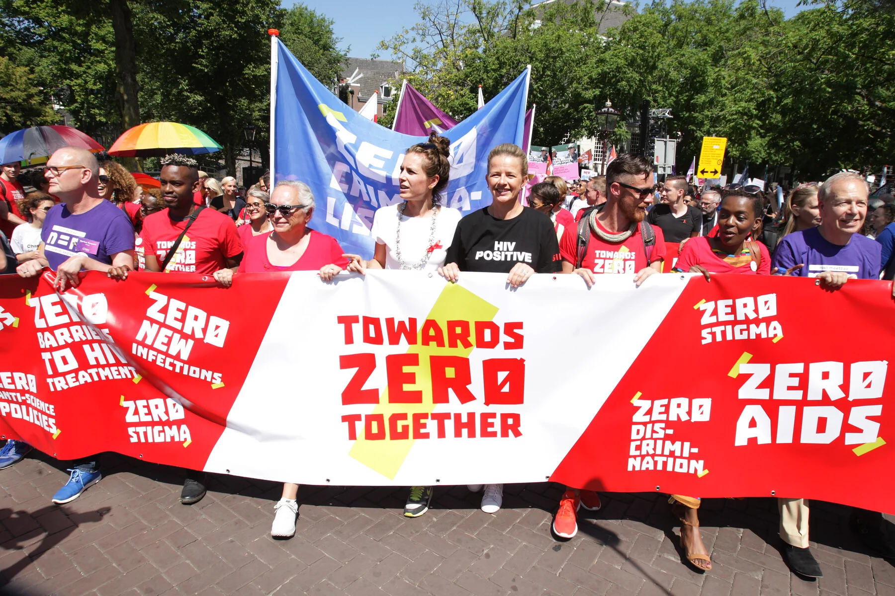 HIV/AIDS activists at a protest in Amsterdam