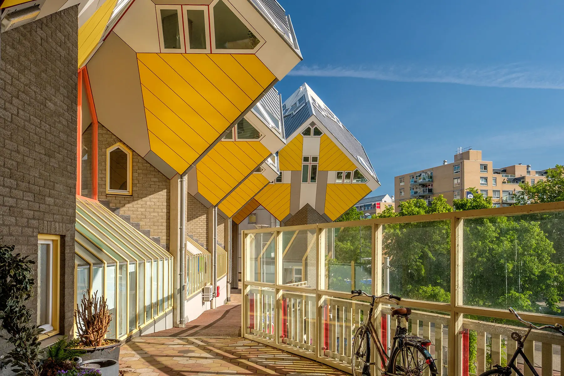 The yellow Cube houses in Rotterdam, the Netherlands.