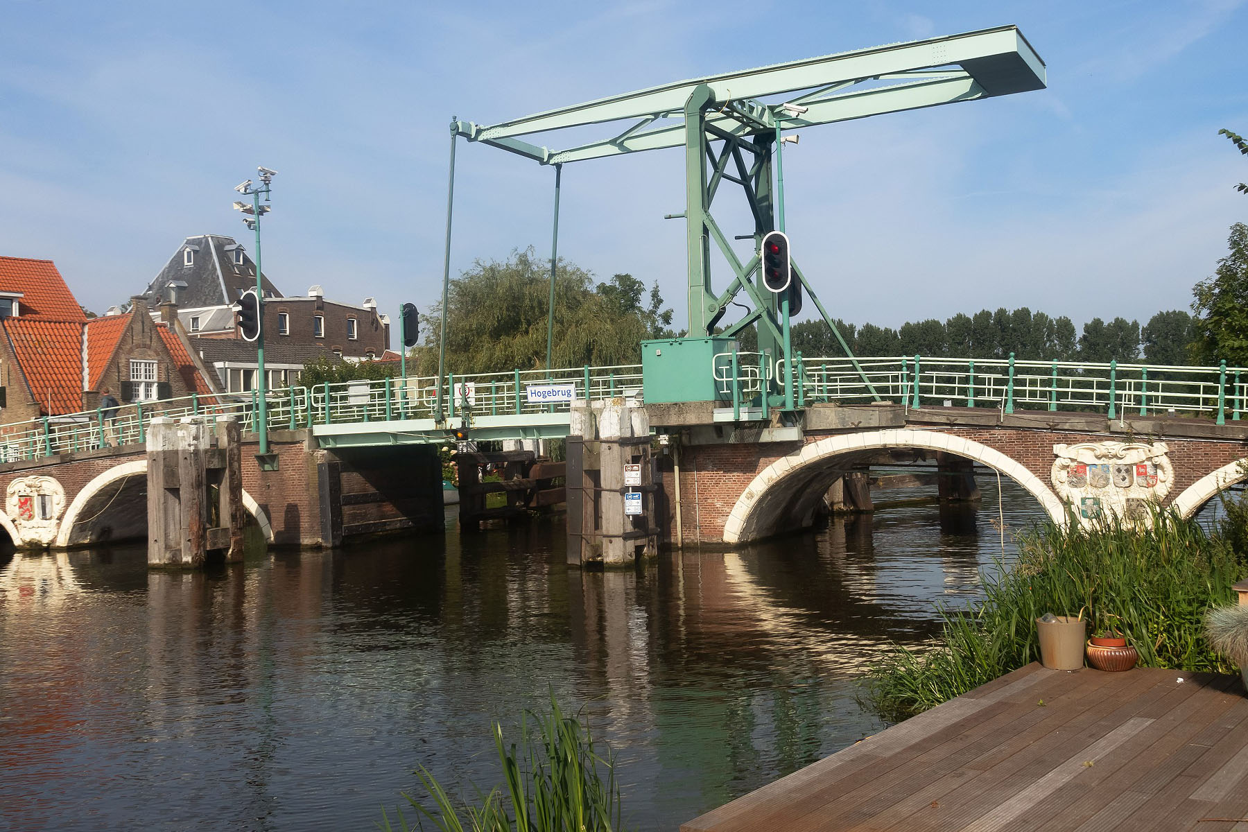 A typical Dutch bridge bridging the Delfshavense Schie in Overschie.