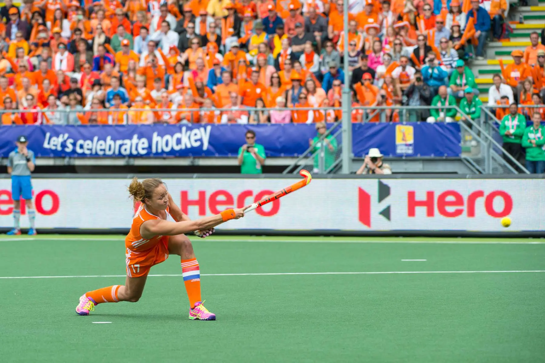 Dutch women's hockey team in action