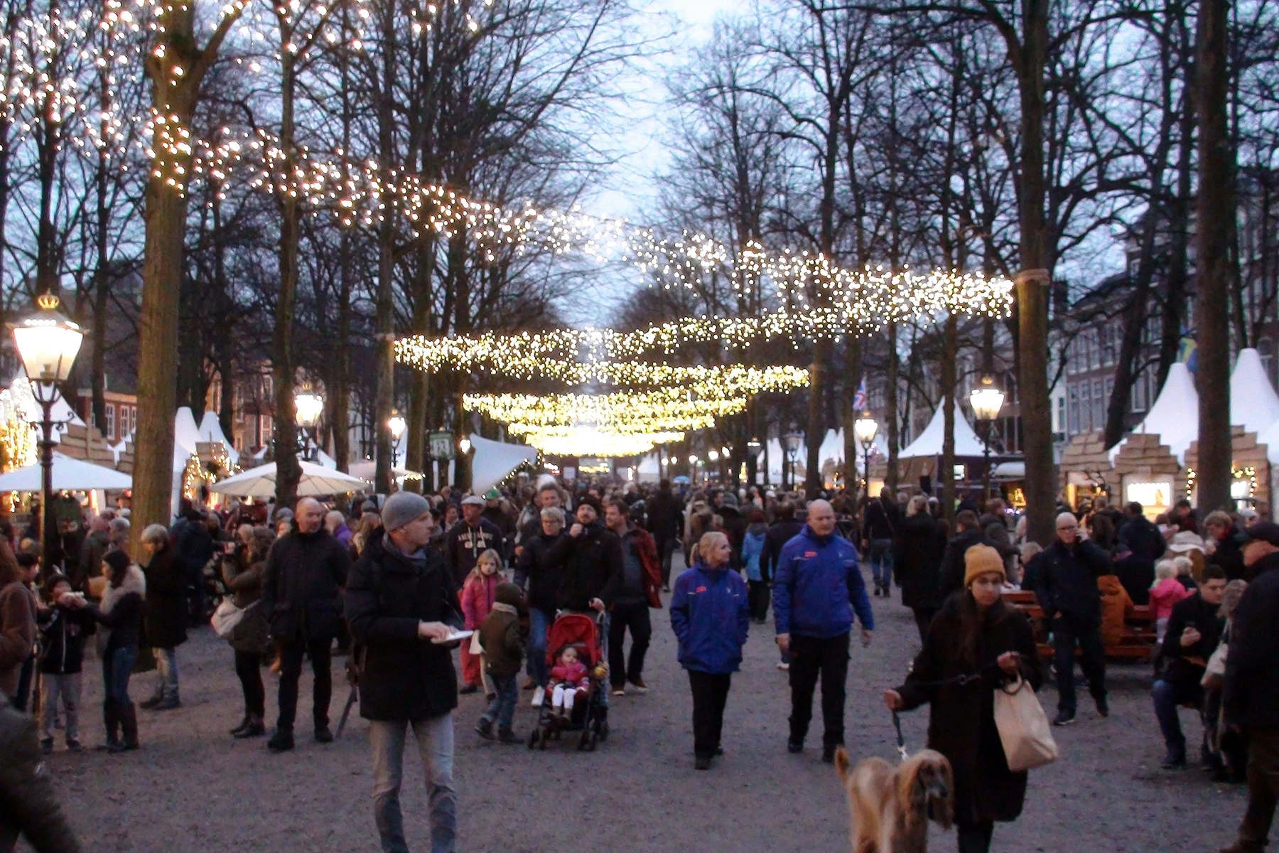 People shopping at the Royal Christmas Fair in The Hague