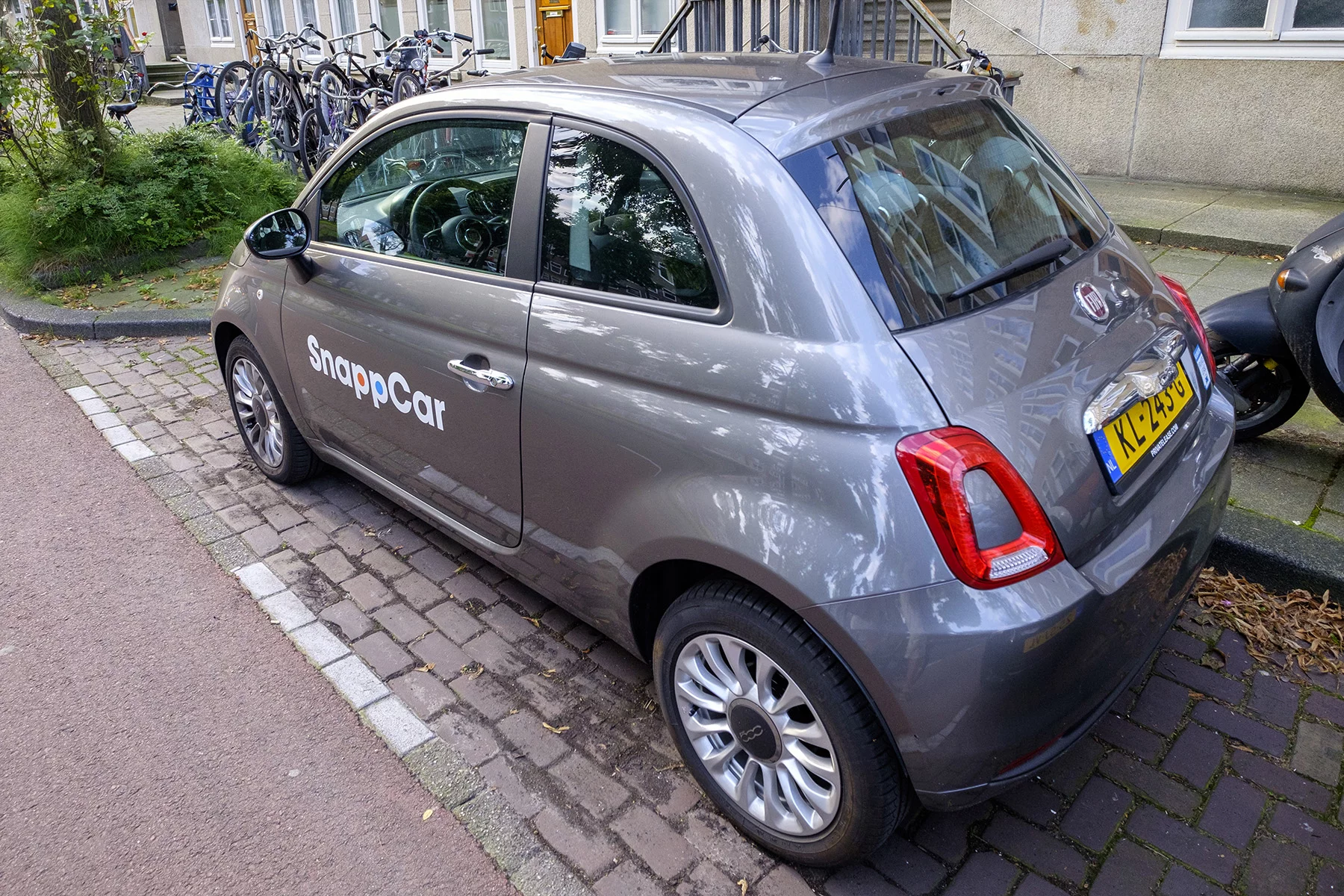 A car from the SnappCar car-sharing platform in Amsterdam, Netherlands