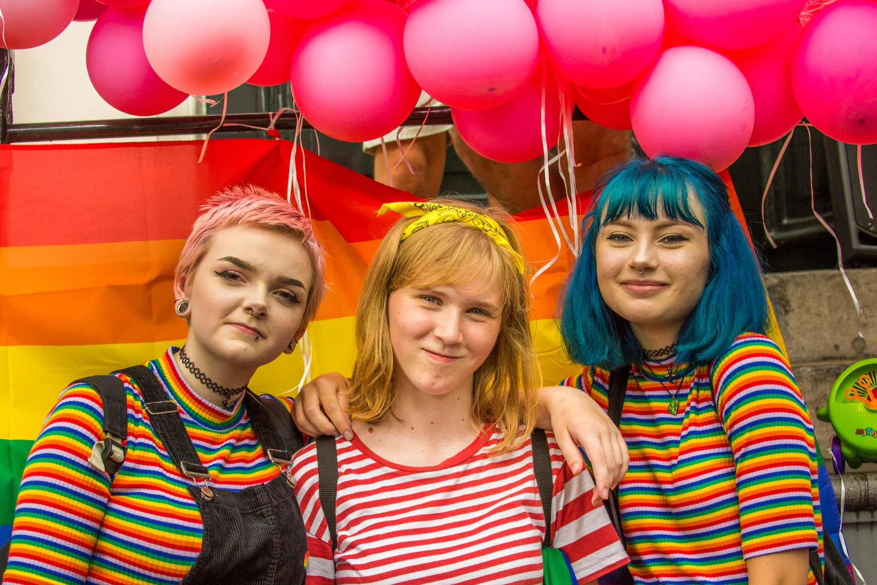 Group of teenagers at Amsterdam Pride festival