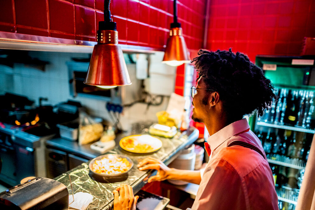 Waiter working at a restaurant
