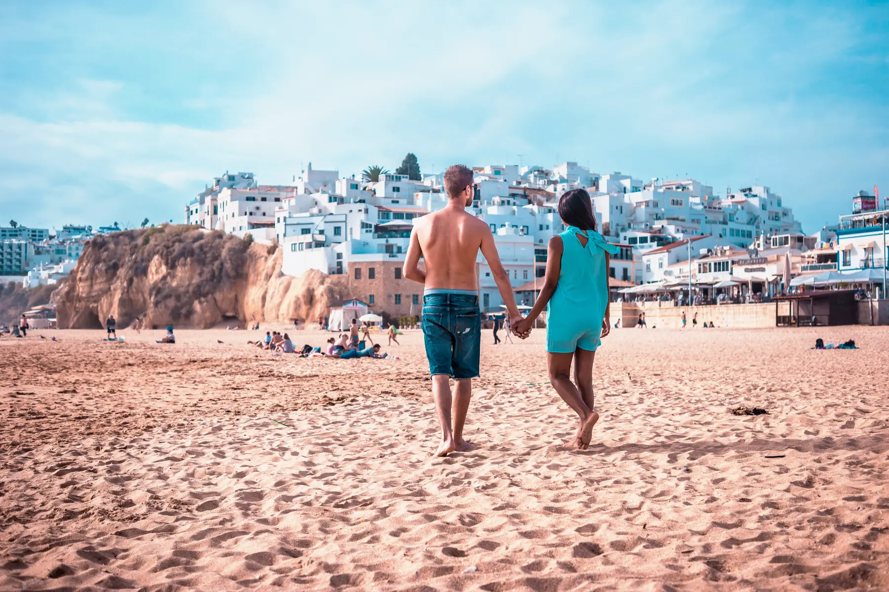 Couple on a date at a beach in Portugal