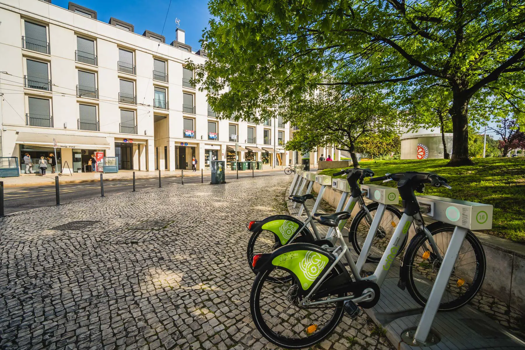 Shared bikes in Lisbon, Portugal