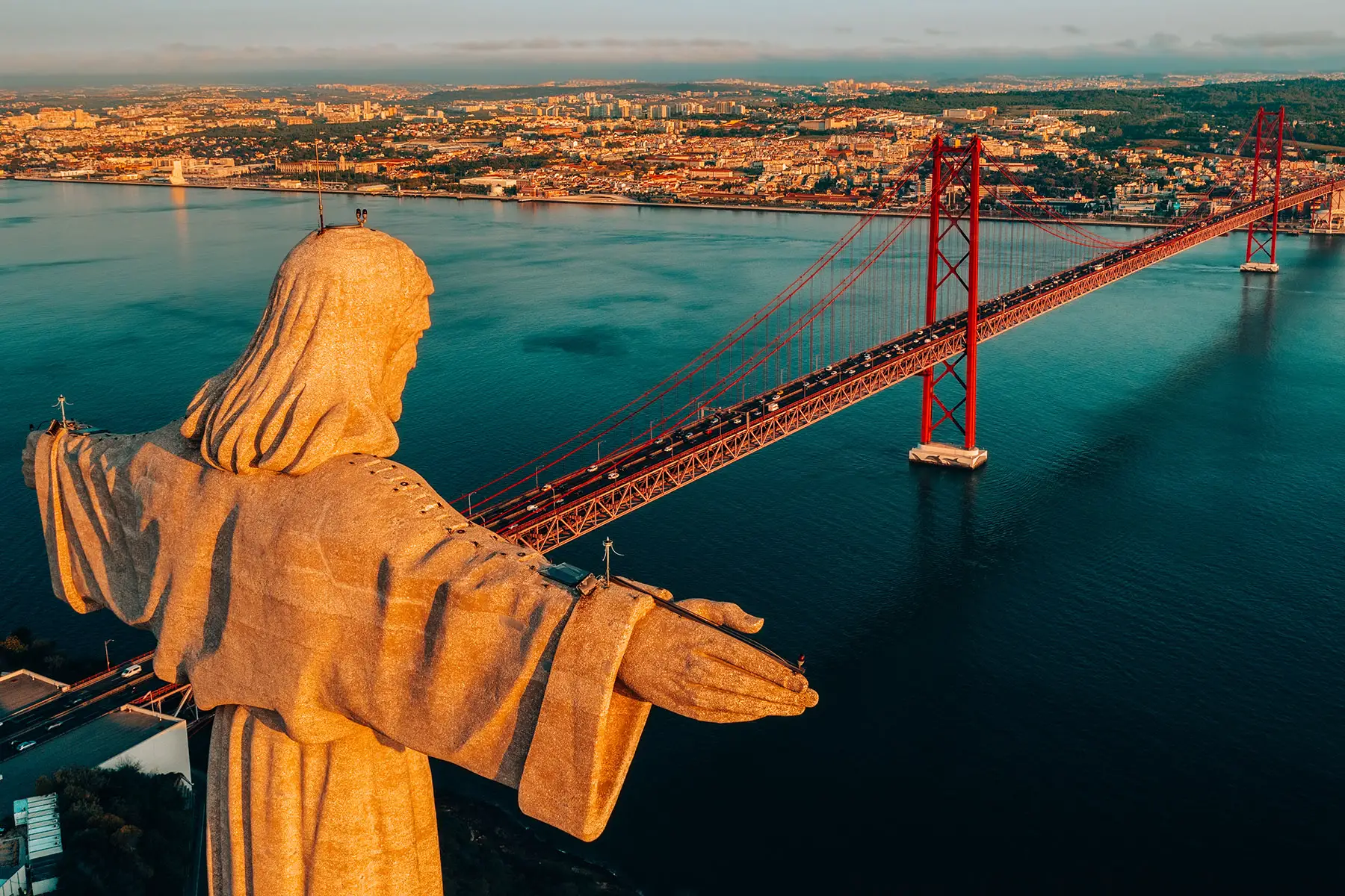 Statue of Jesus Christ overlooking Lisbon, Portugal