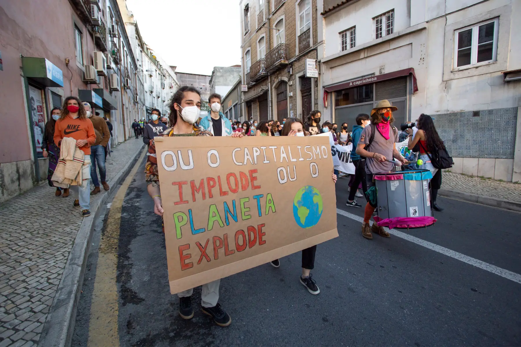 A protest about the climate crisis in Lisbon