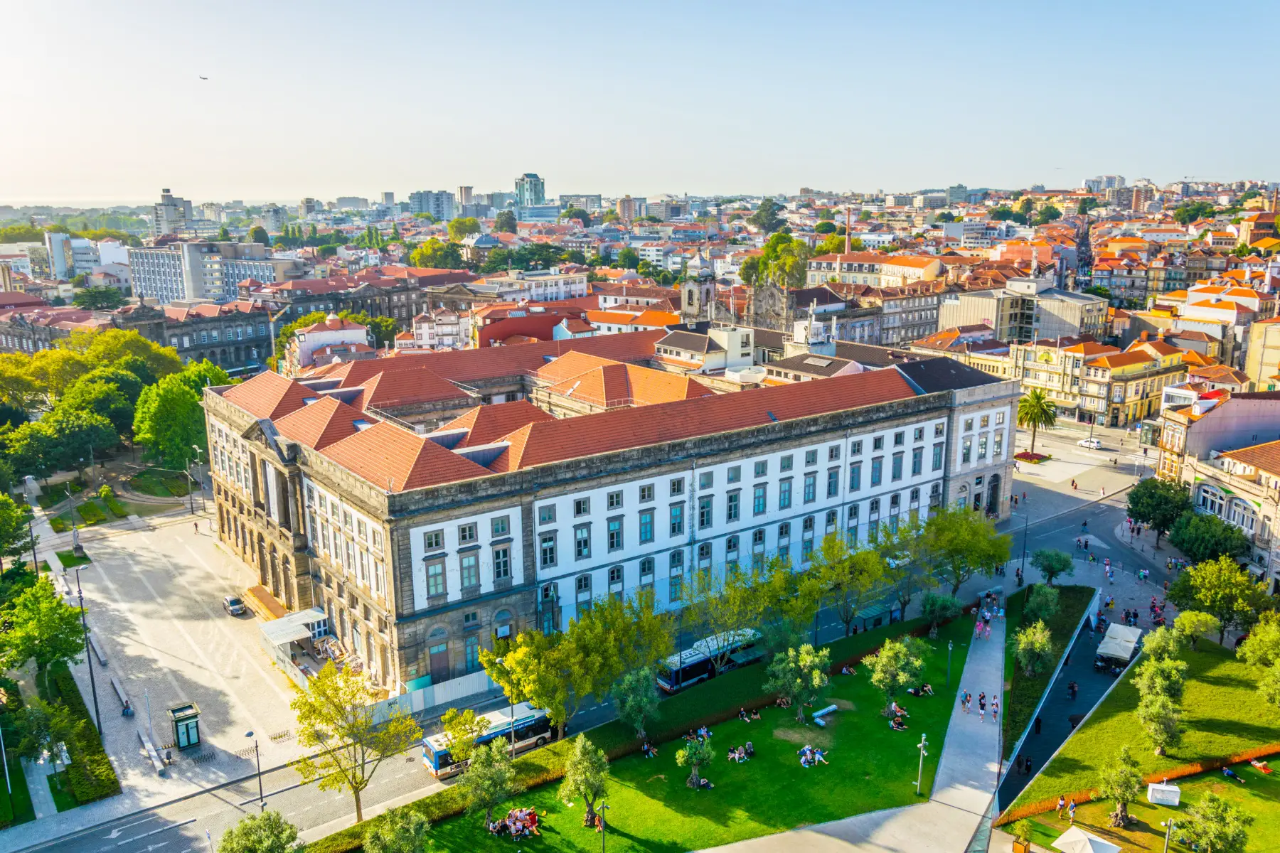 an aerial view of the university of Porto in Portugal