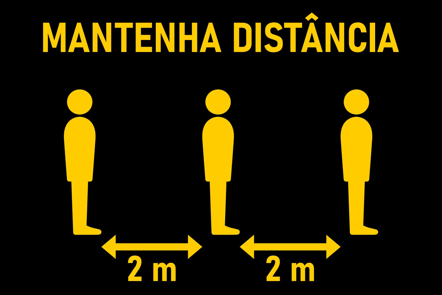 coronavirus measures: a social distancing sign in Portuguese