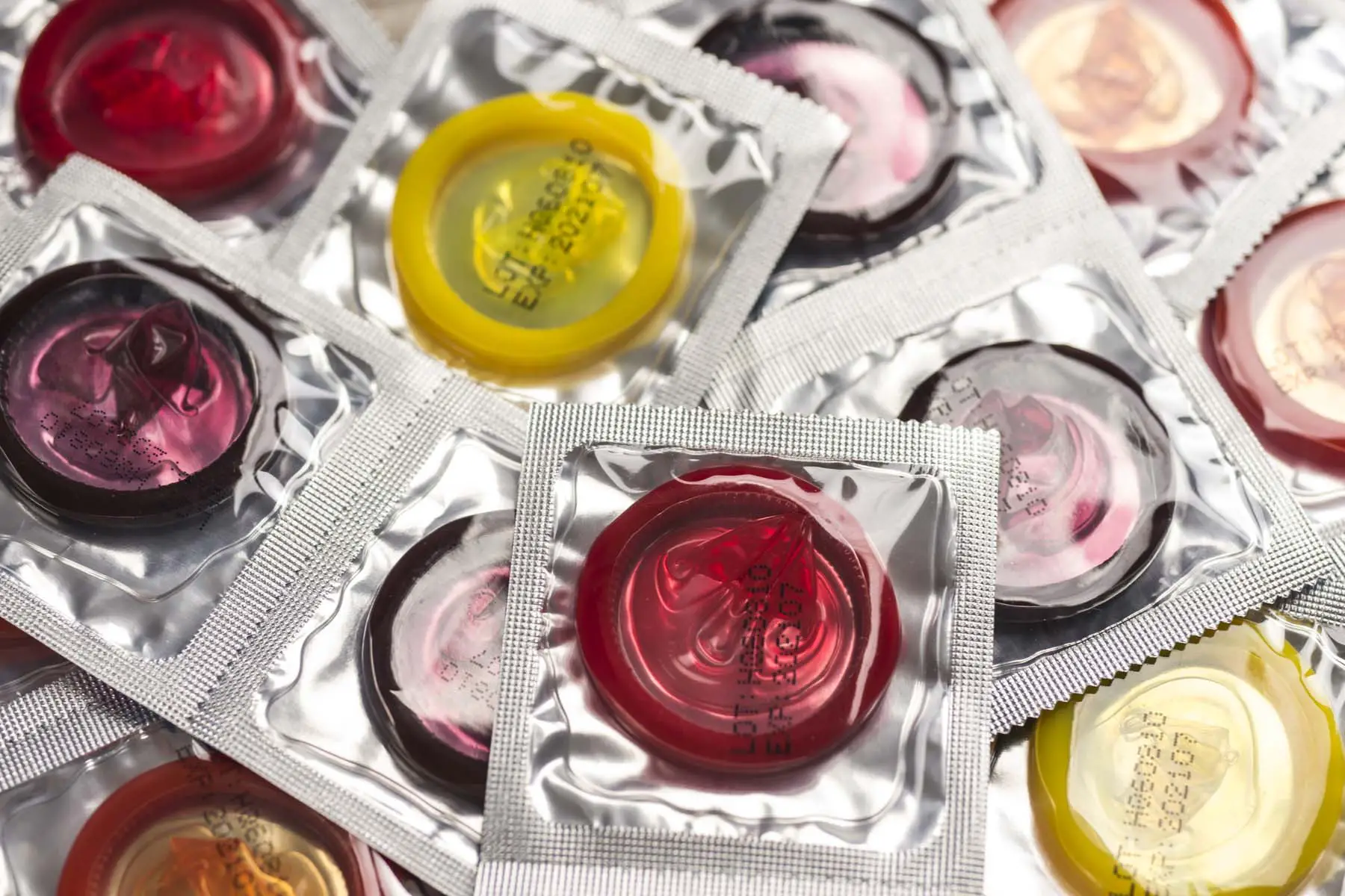 multicolored condoms