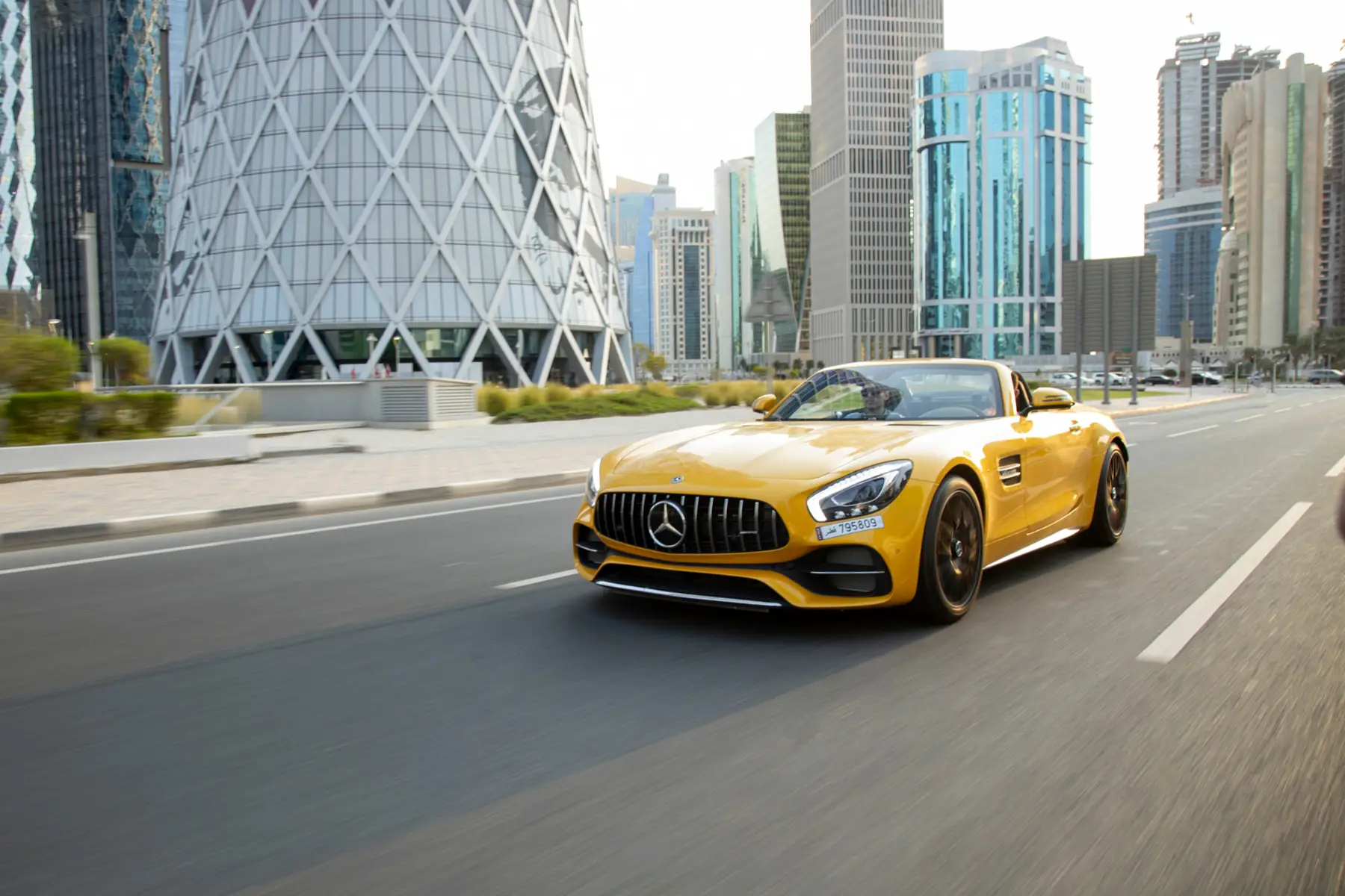 Convertible sports car in Doha