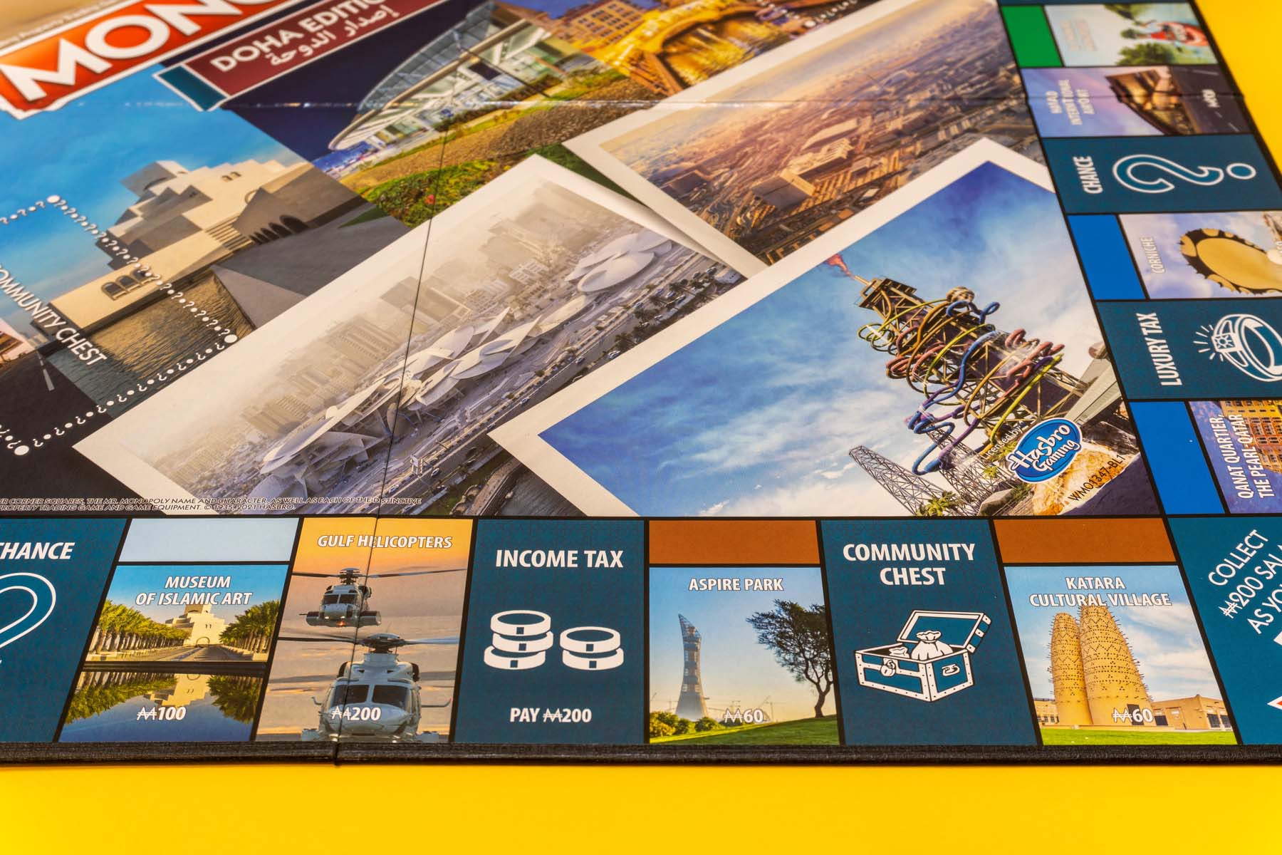 shot of Doha-themed Monopoly board game