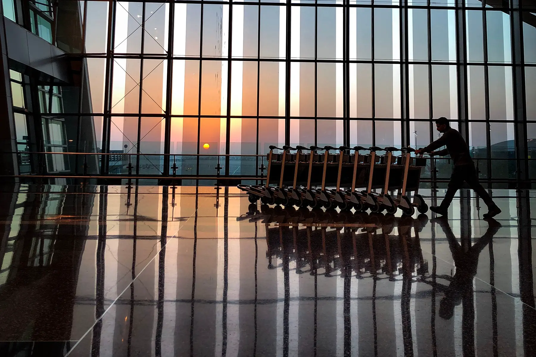 Luggage carts at Doha Airport
