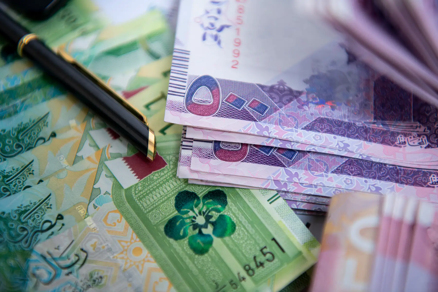 Qatari riyal banknotes