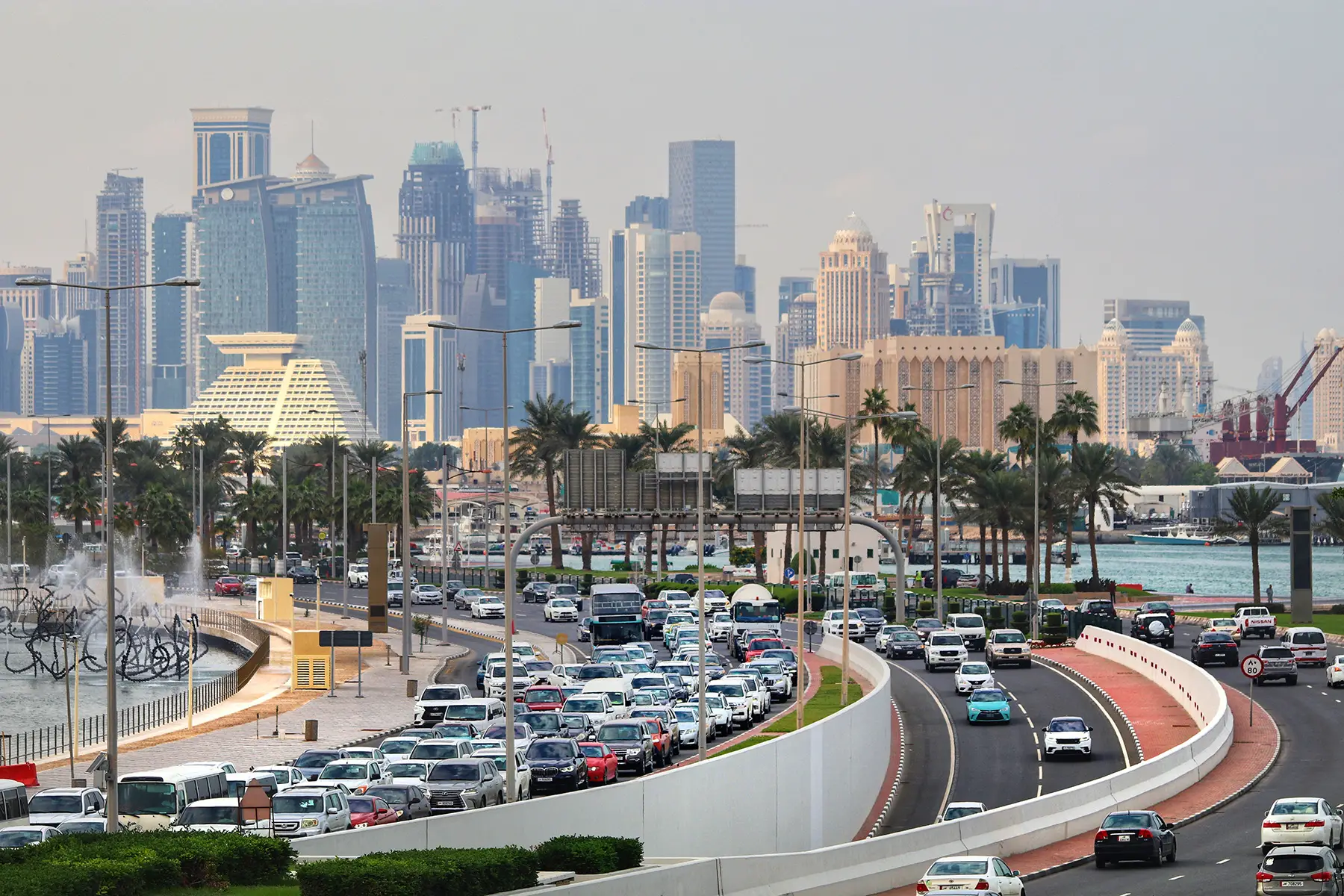 Traffic jam in Doha
