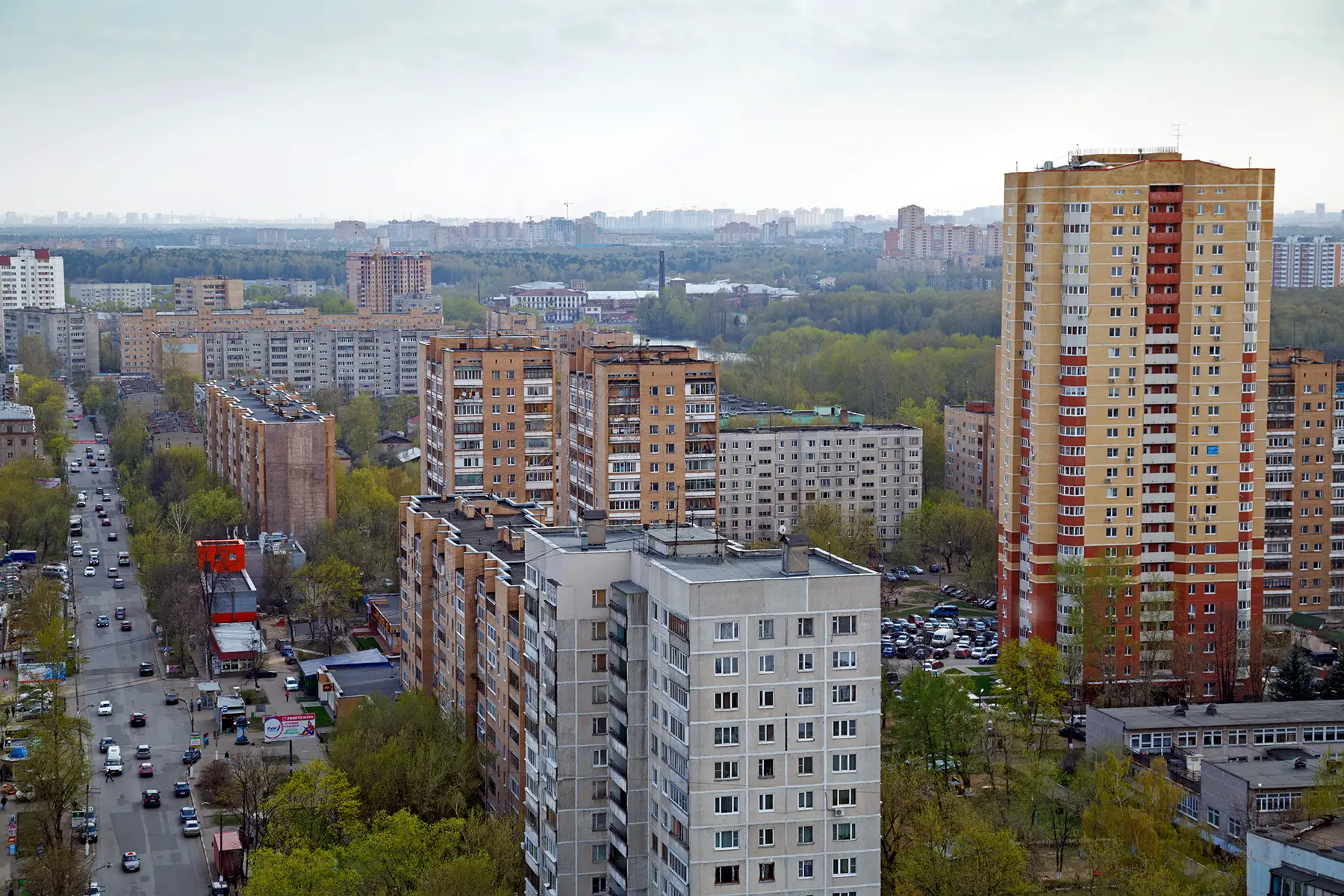 Aerial view of Balashikha neighborhood in Moscow