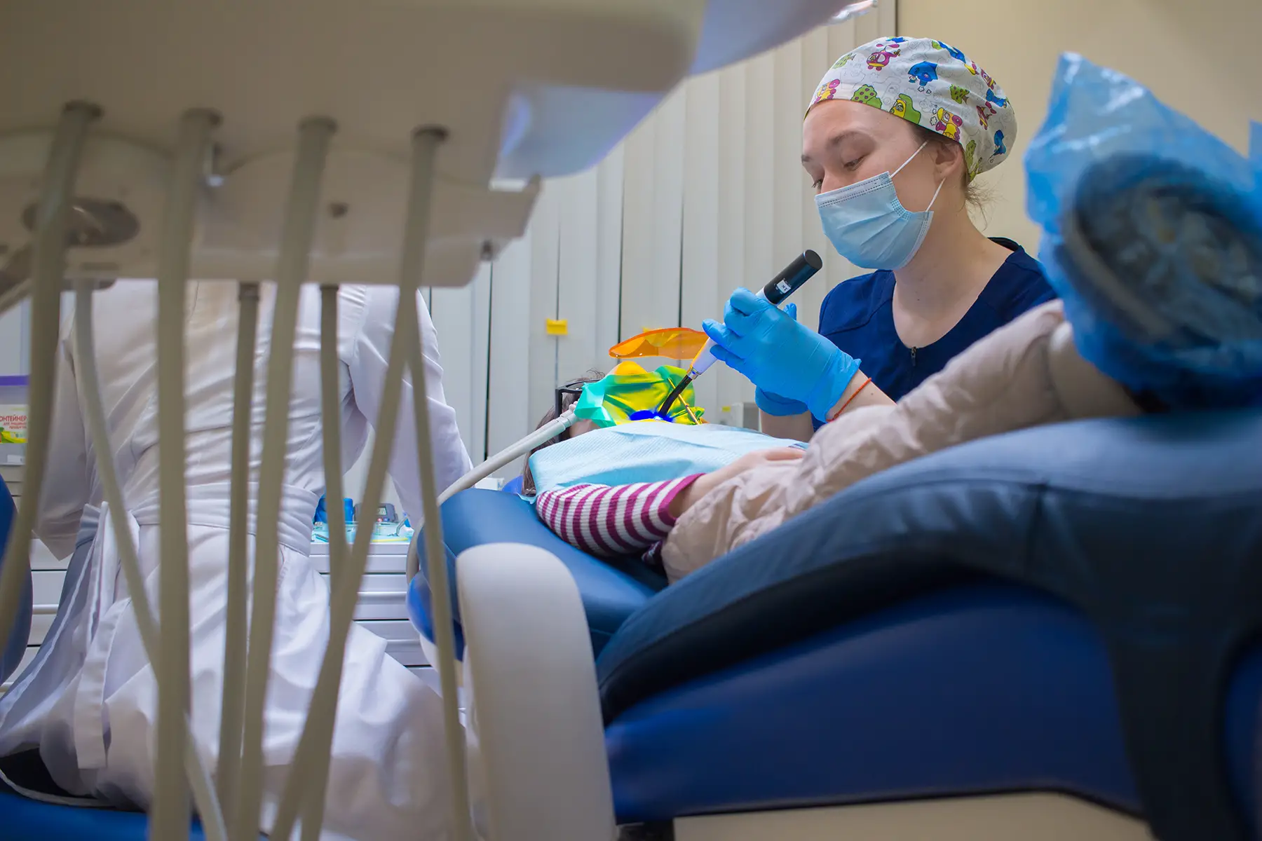 A child receiving dental treatment in Russia